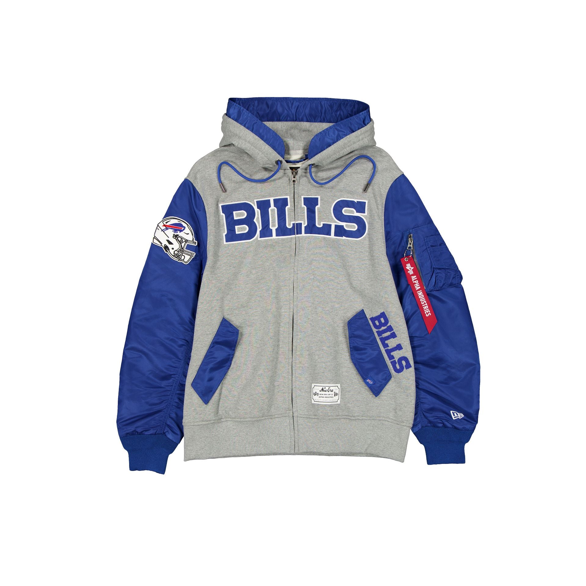Alpha Industries x Buffalo Bills Veste polaire grise MA-1 entièrement zippée