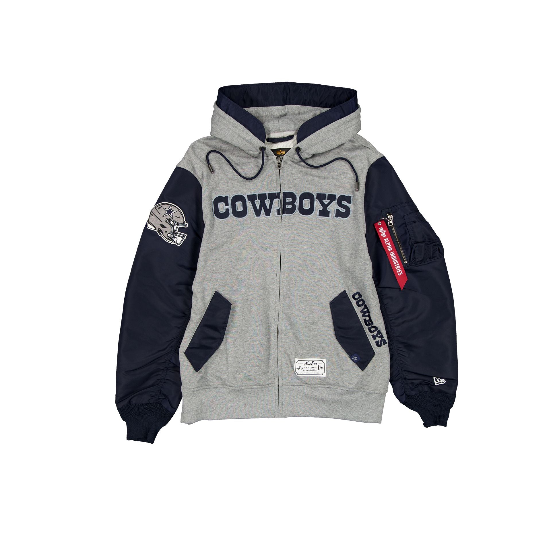 Alpha Industries x Dallas Cowboys Veste polaire grise MA-1 entièrement zippée