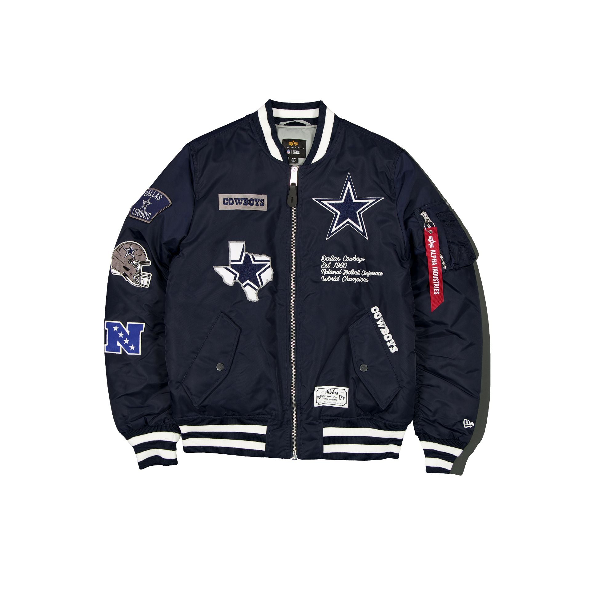 Alpha Industries x Dallas Cowboys Blouson aviateur MA-1 bleu marine