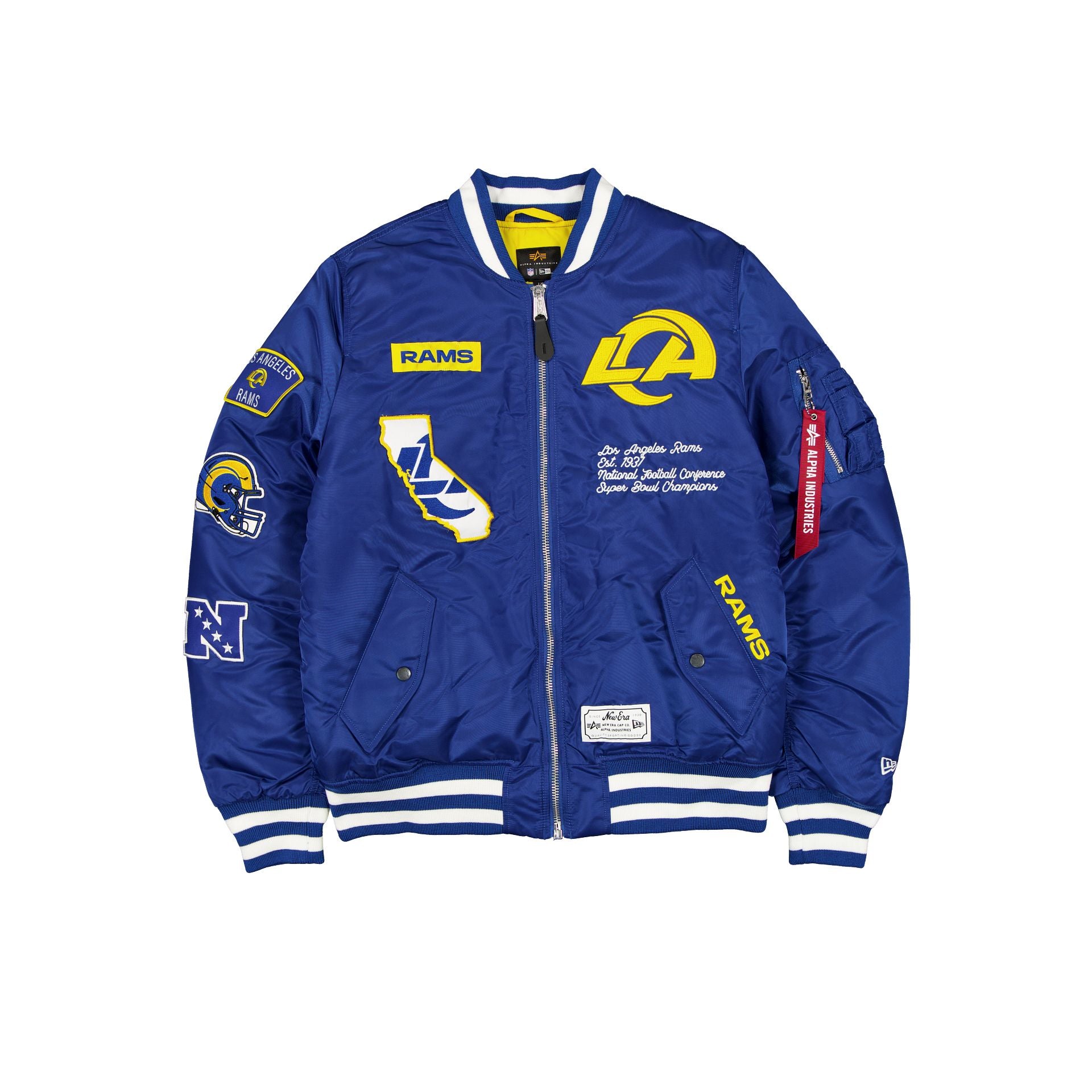 Alpha Industries x Los Angeles Rams Blouson aviateur bleu MA-1