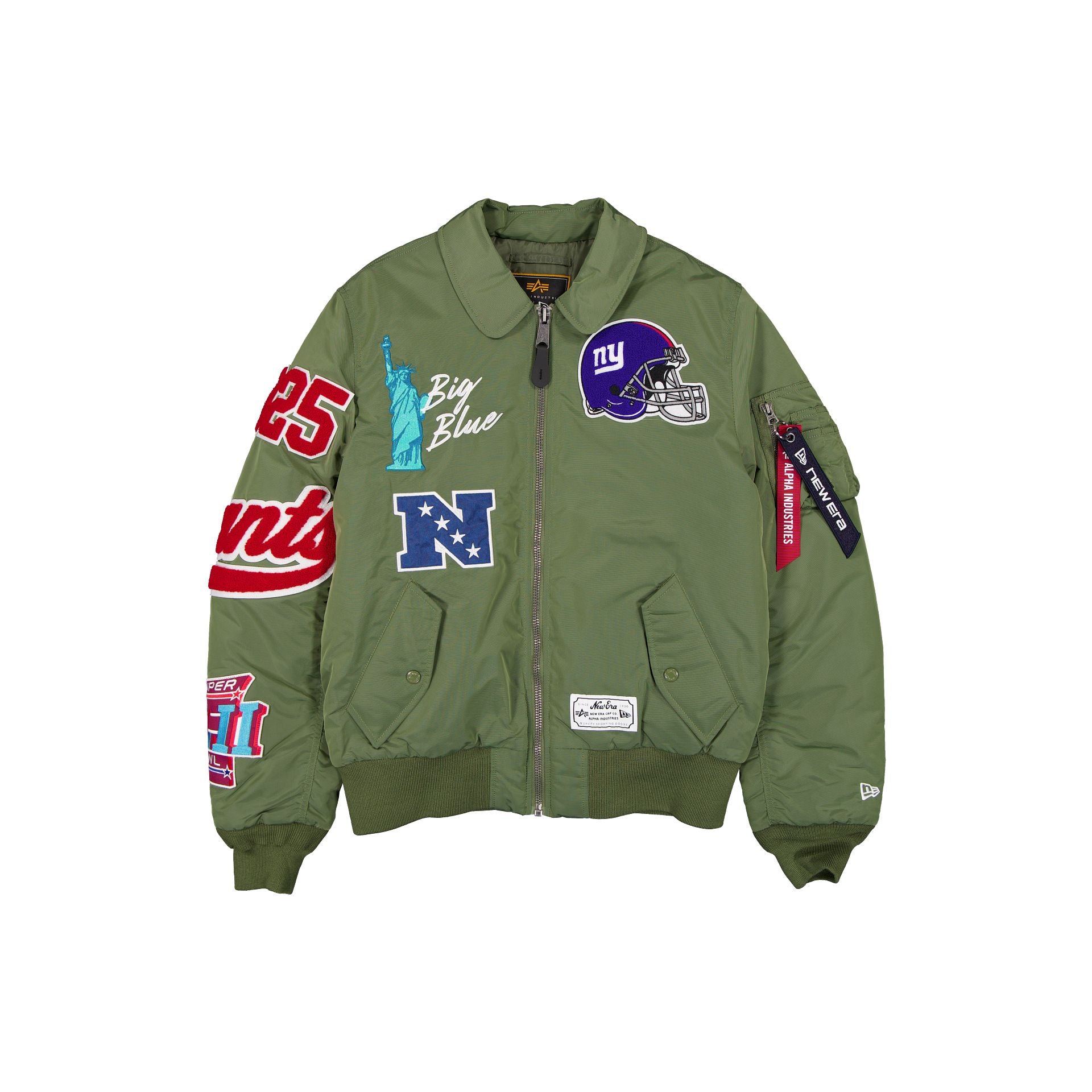 Veste de vol Alpha Industries x New York Giants Sage Green MA-1