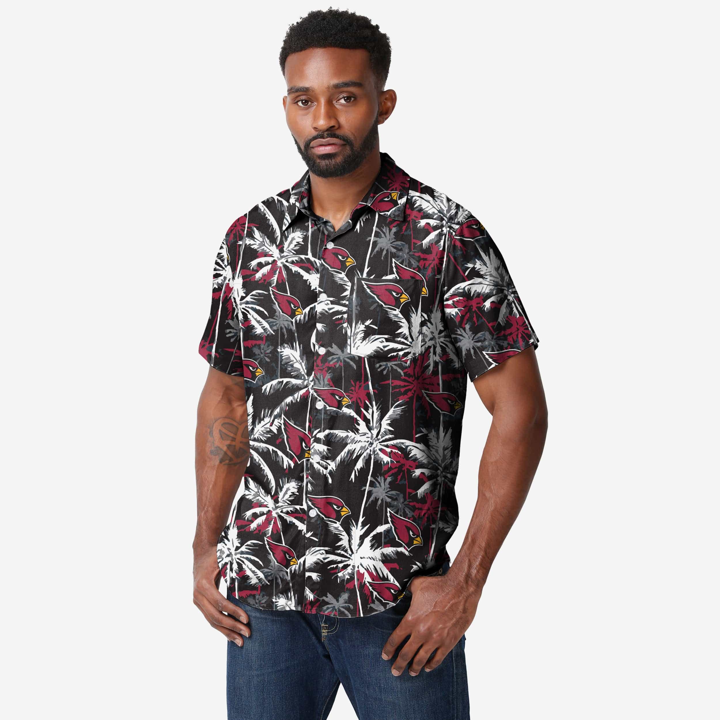 Arizona Cardinals Chemise boutonnée à fleurs noire