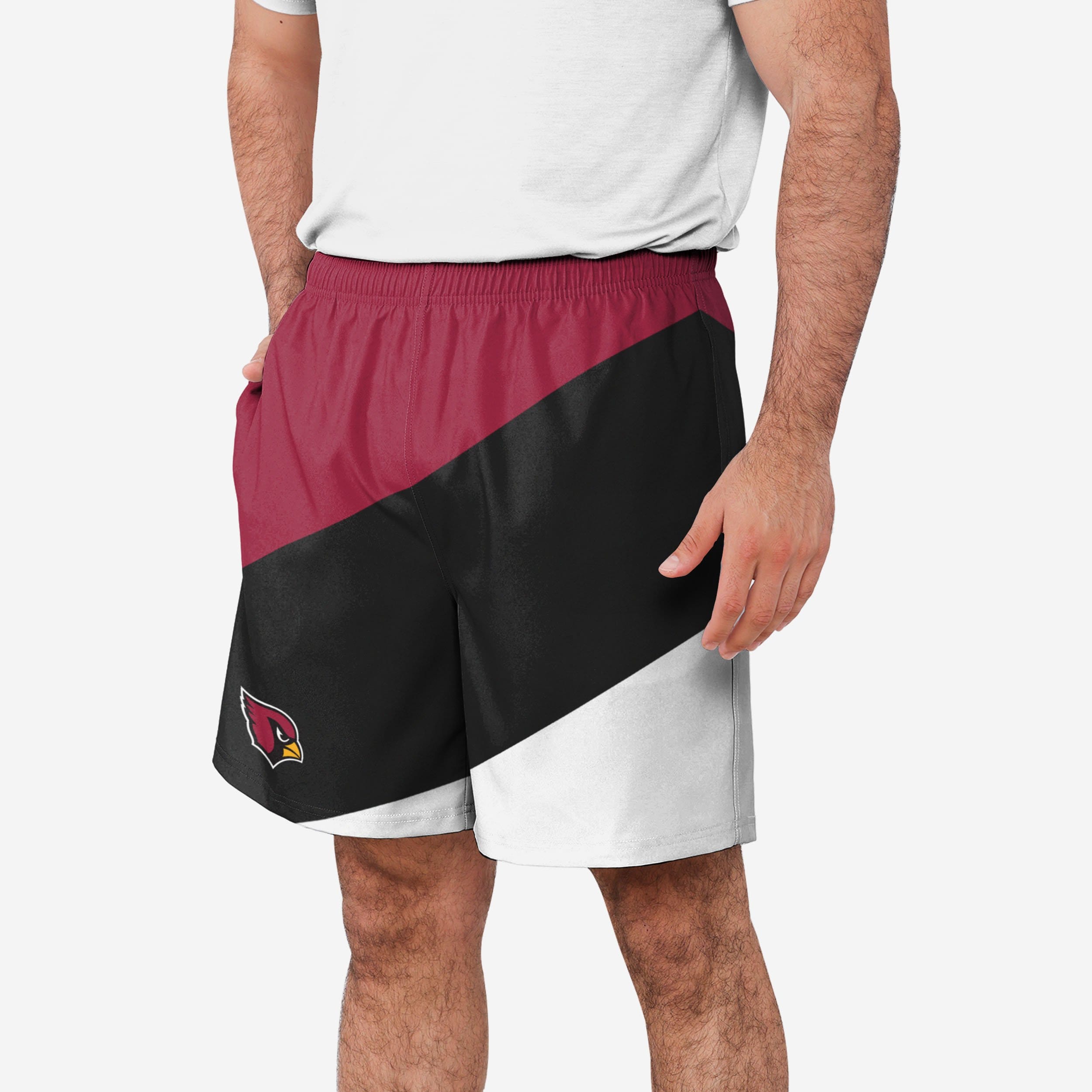 Arizona Cardinals Short d'entraînement à double doublure en duvet color block