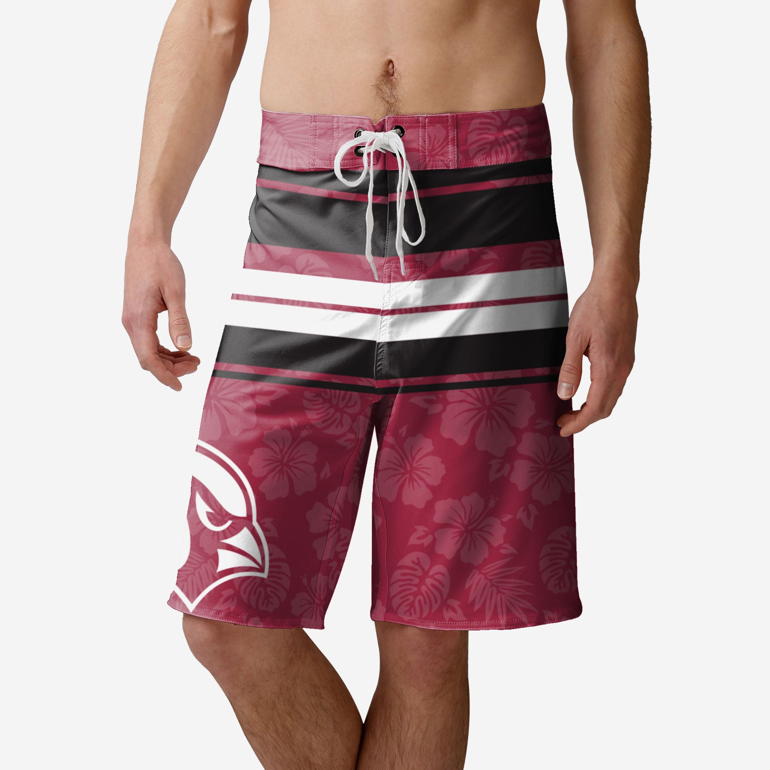 Arizona Cardinals Short de bain à rayures Hibiscus Boardwalk