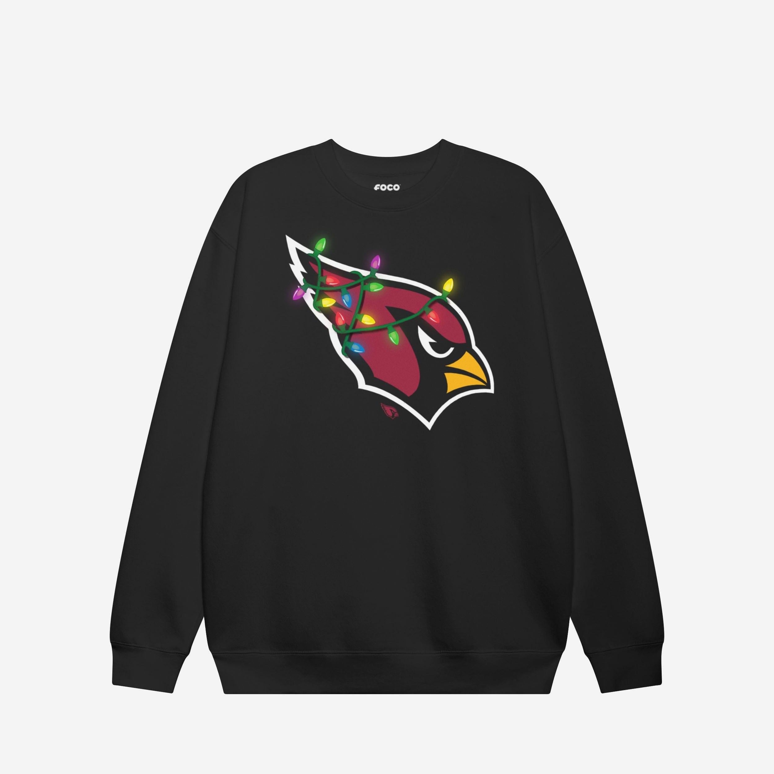 Arizona Cardinals Sweat-shirt à col rond avec logo principal Holiday Lights