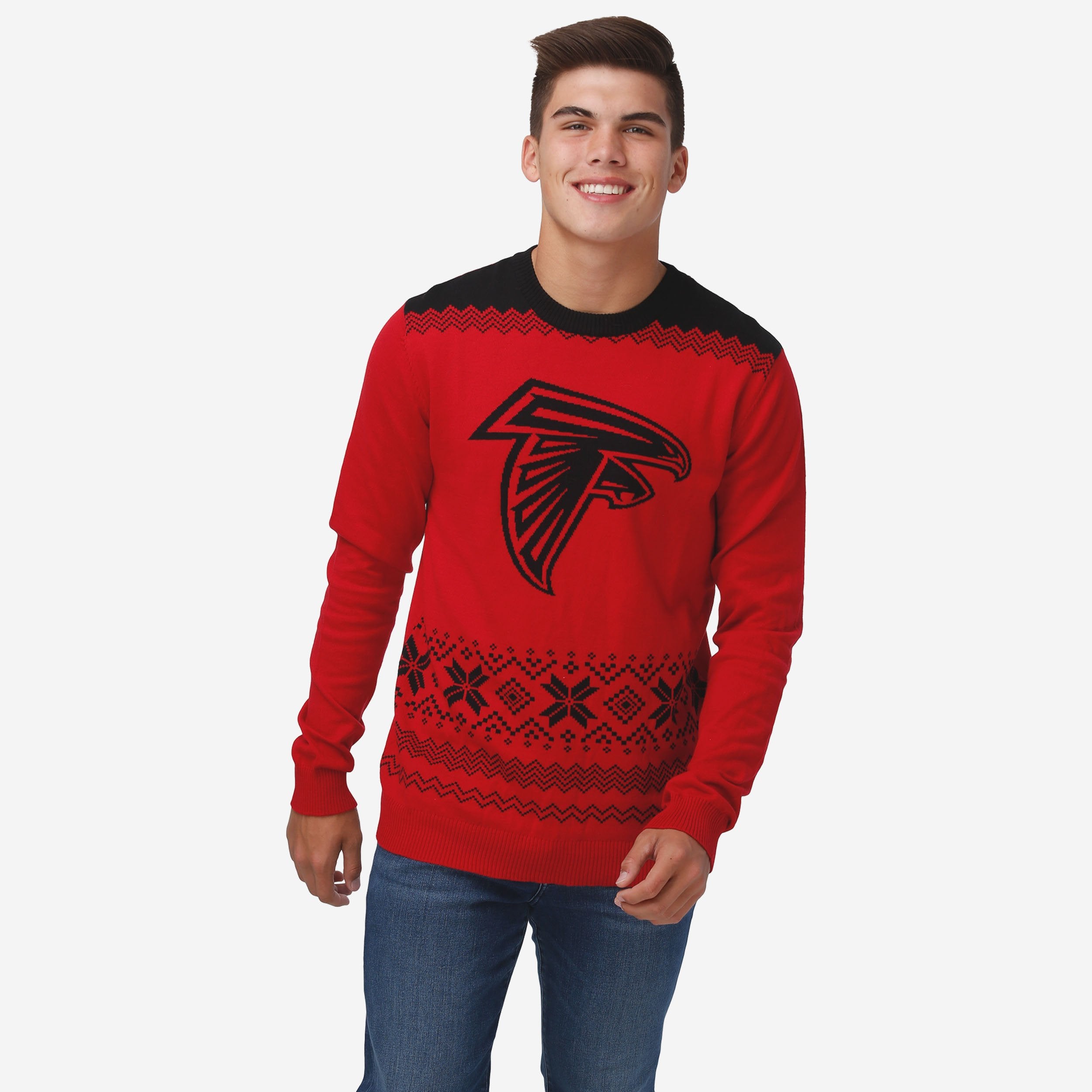 Atlanta Falcons Pull de Noël avec grand logo
