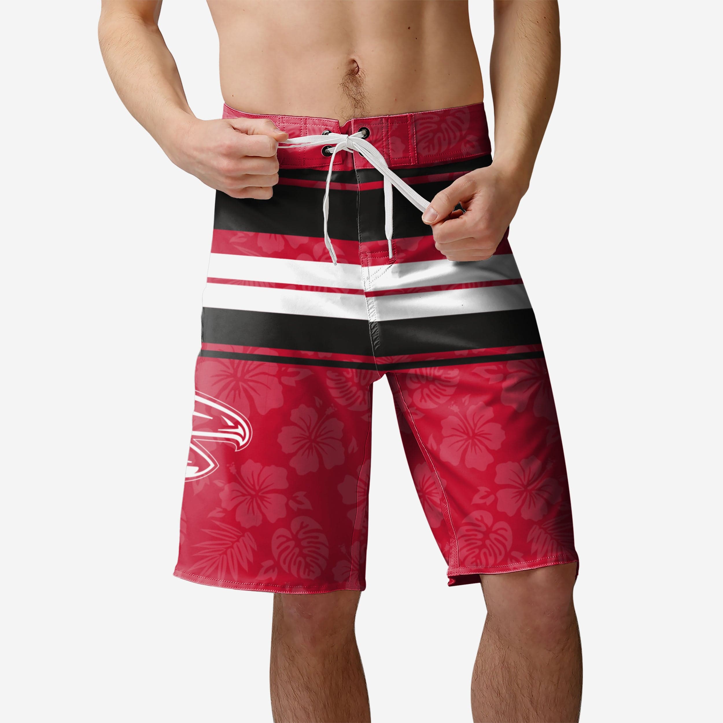 Atlanta Falcons Short de bain à rayures Hibiscus Boardwalk