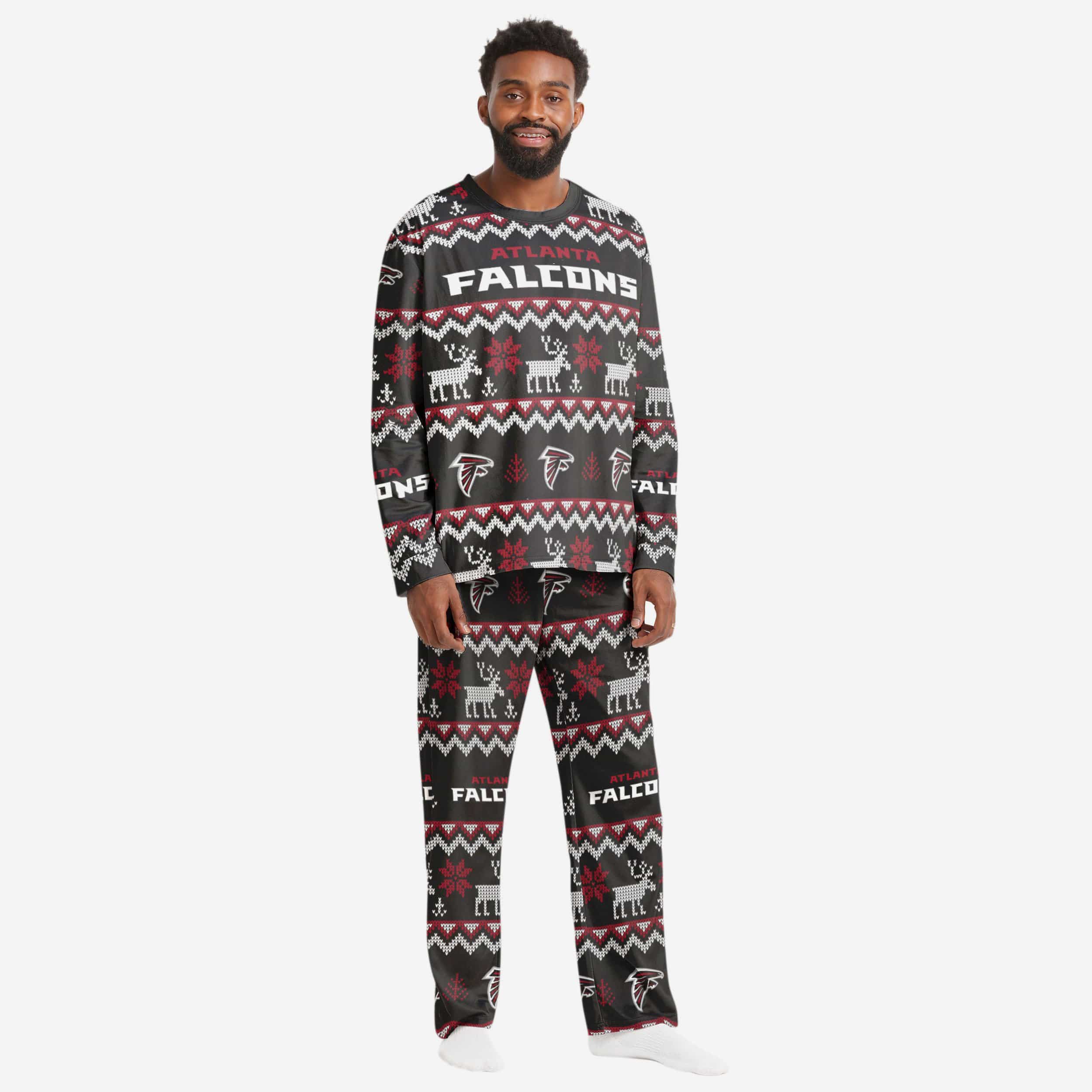 Atlanta Falcons Pyjama de vacances en famille à motif laid pour hommes