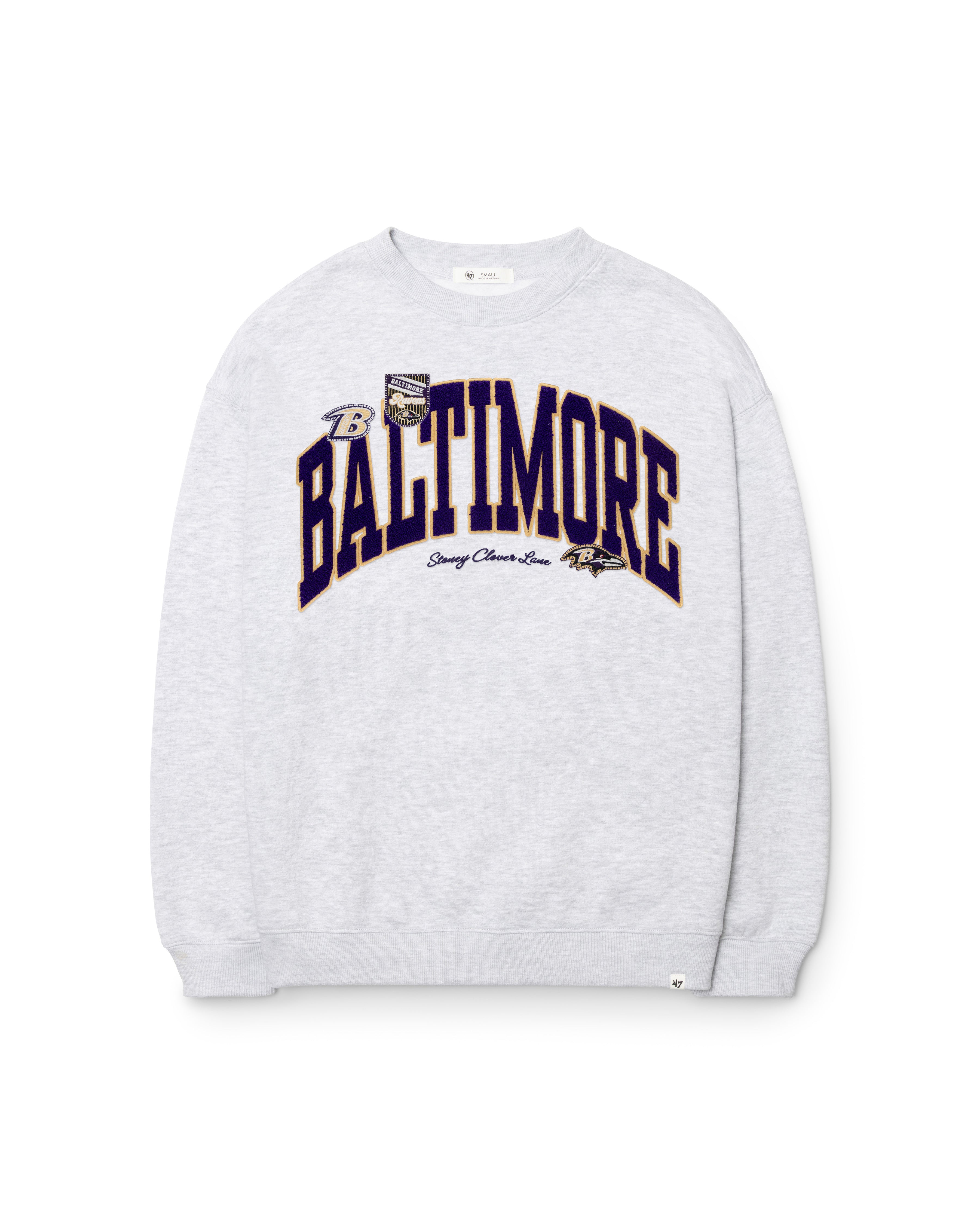 Baltimore Ravens STONEY CLOVER LANE X '47 ÉQUIPAGE SURDIMENSIONNÉ POUR FEMMES