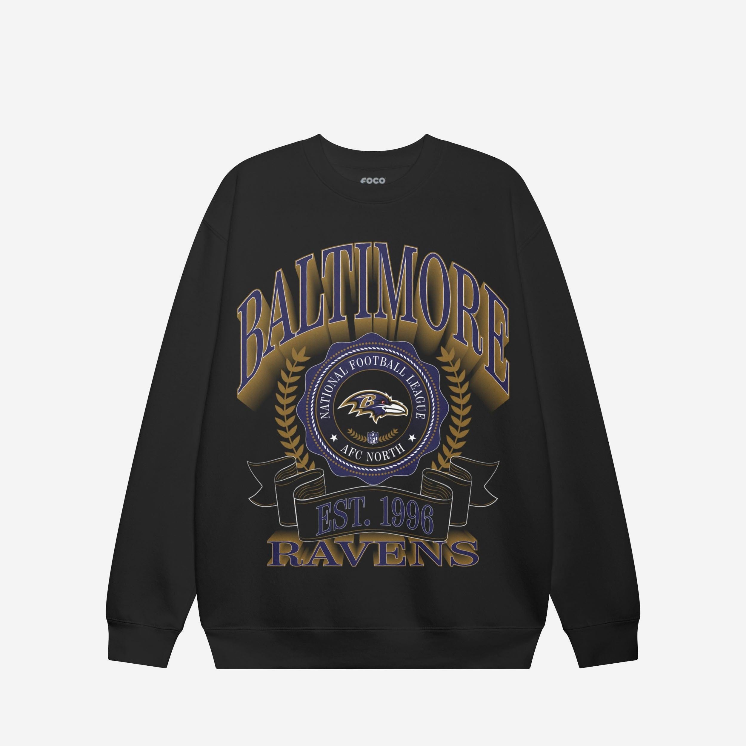 Baltimore Ravens Sweat-shirt à col rond avec écusson de bannière