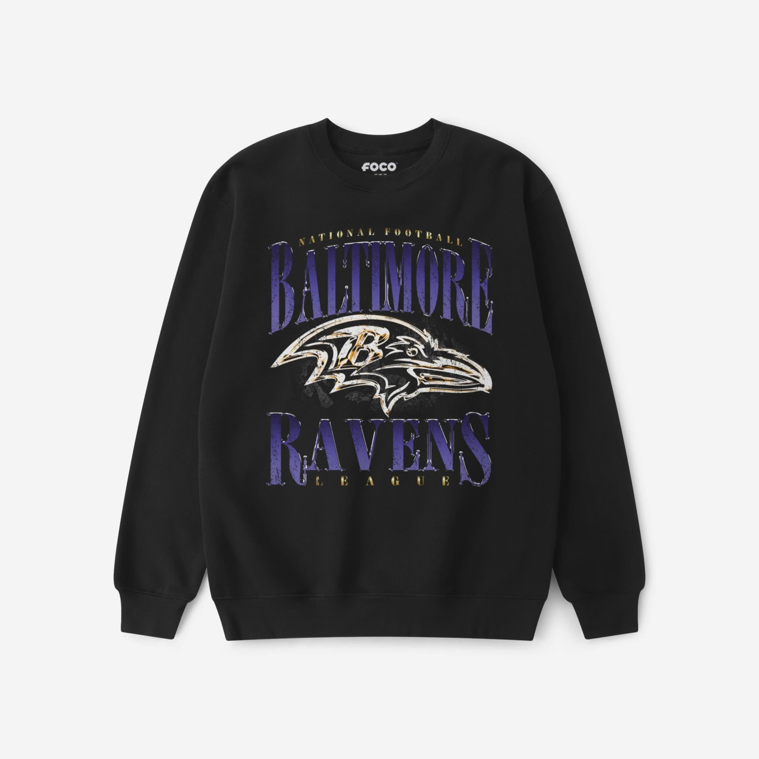 Baltimore Ravens Sweat-shirt à col rond chromé Stack