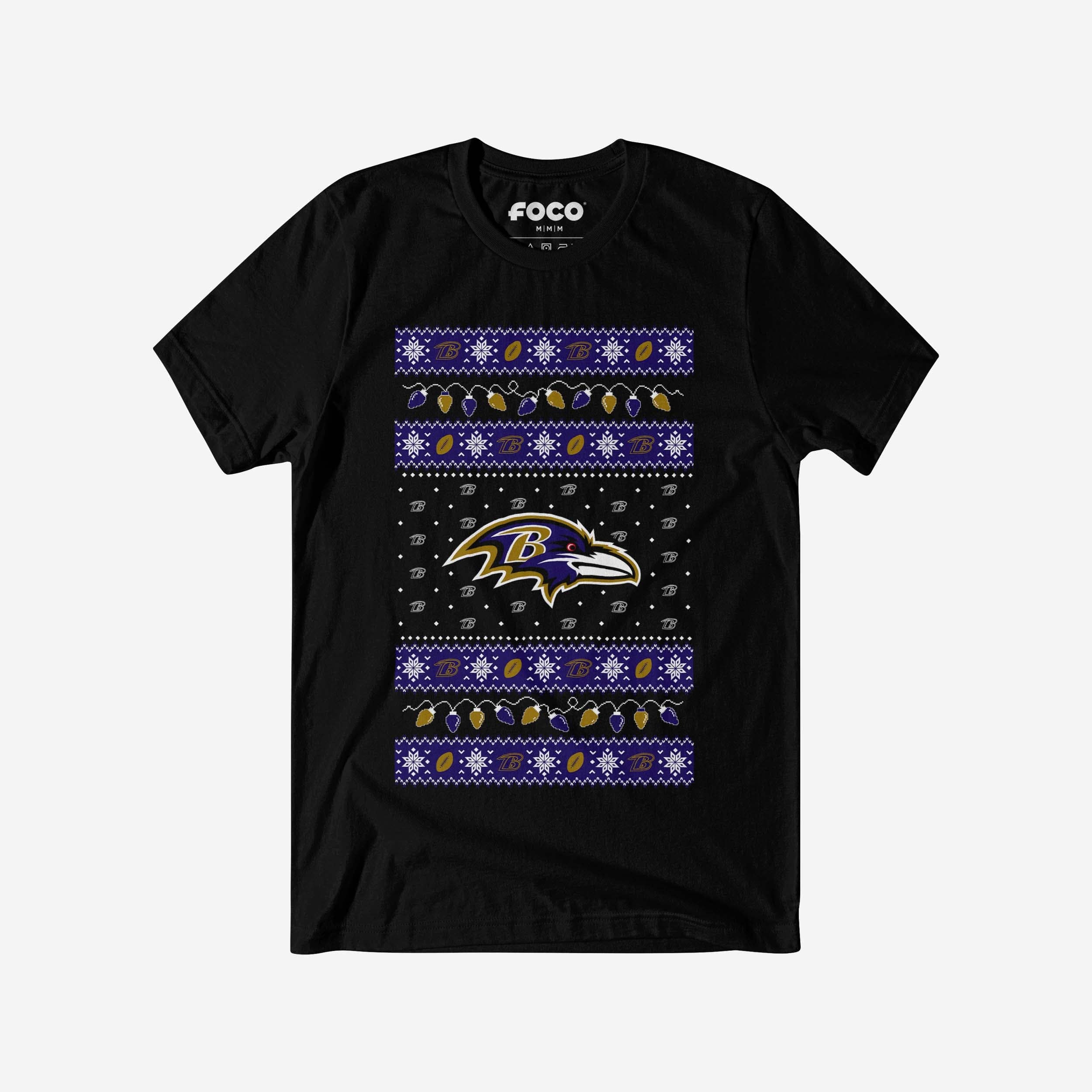 Baltimore Ravens T-shirt pull lumières de Noël