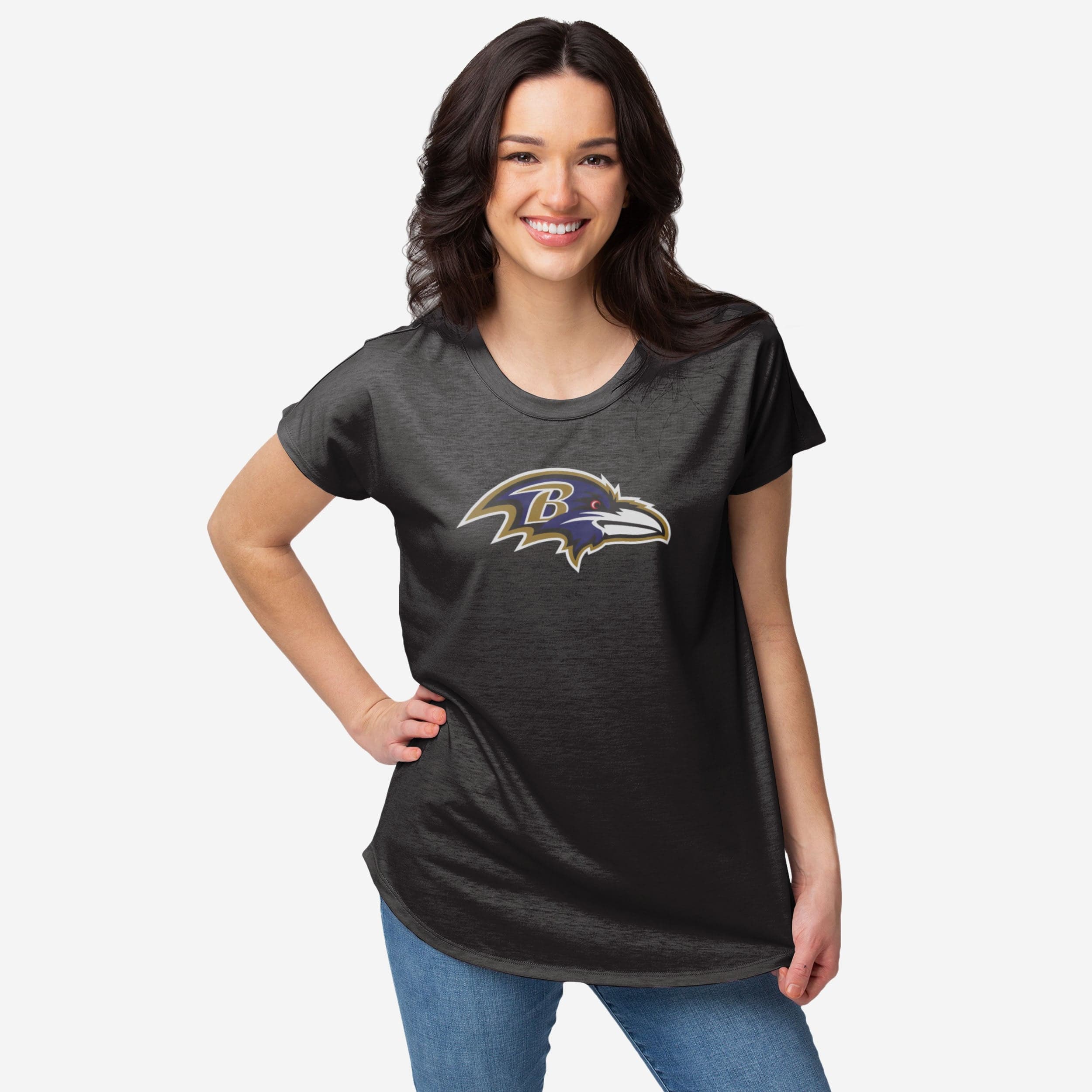 Baltimore Ravens Haut tunique à grand logo pour femme