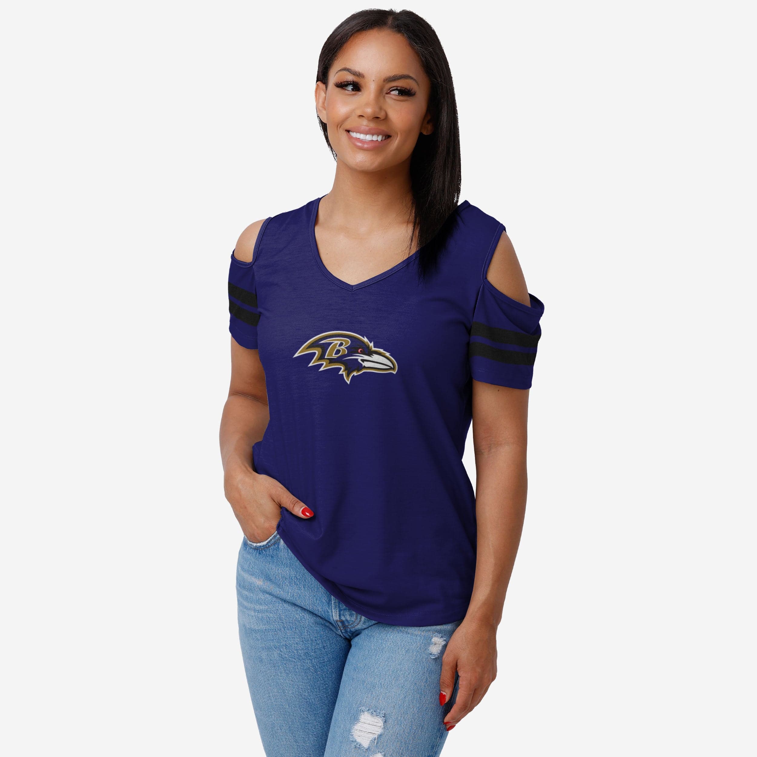 Baltimore Ravens T-shirt à épaules dénudées pour femme