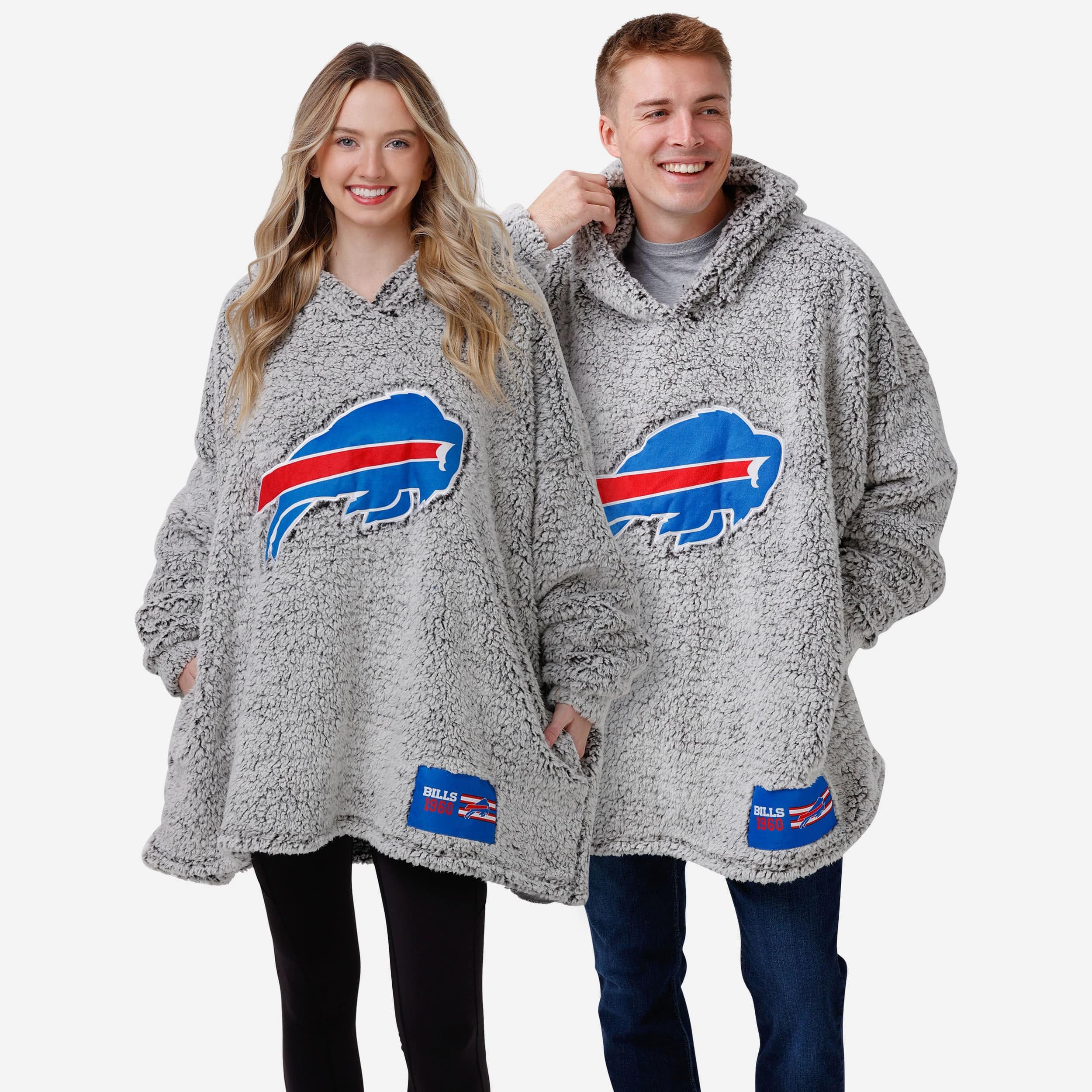 Buffalo Bills Sweat à capuche gris avec grand logo