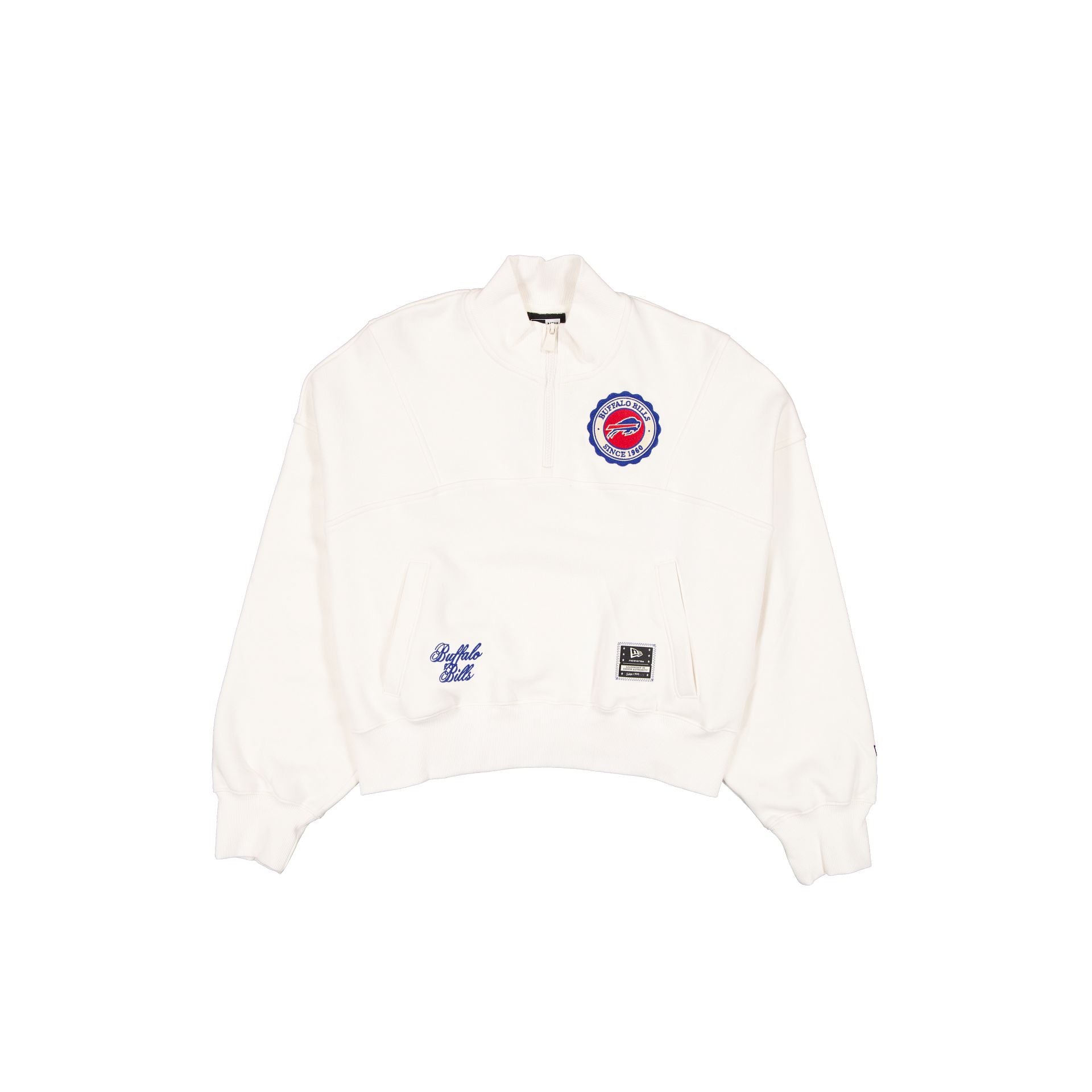 Buffalo Bills Pull zippé quart de tour blanc chromé pour femme