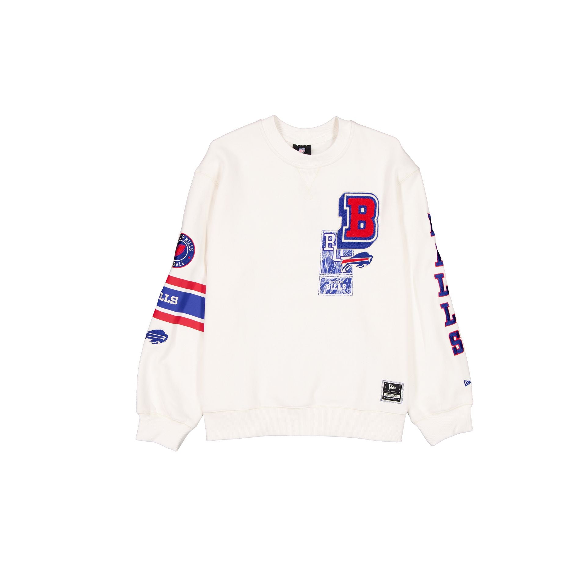 Buffalo Bills Col rond universitaire blanc chromé pour femmes