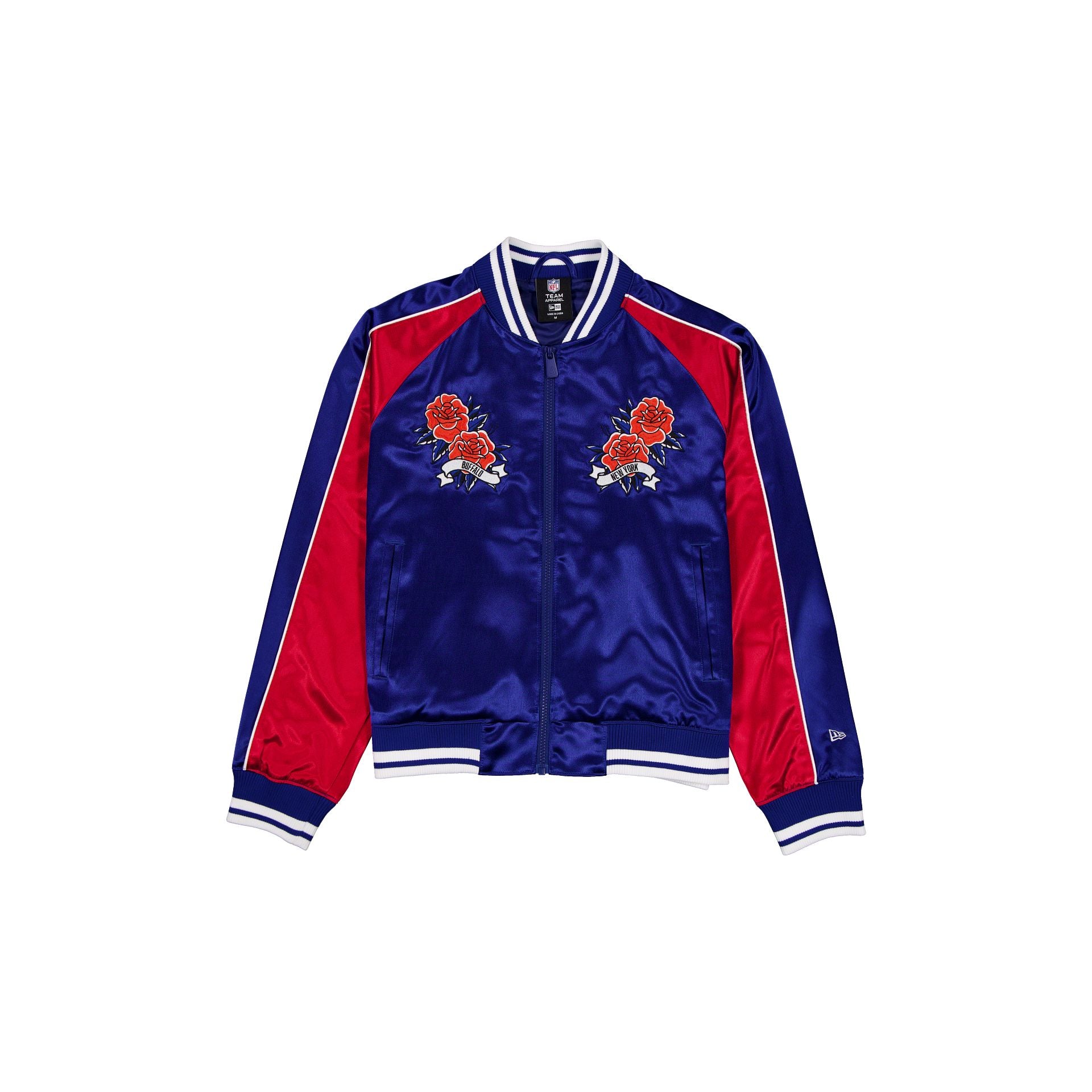 Buffalo Bills Veste universitaire en satin fleuri pour femme