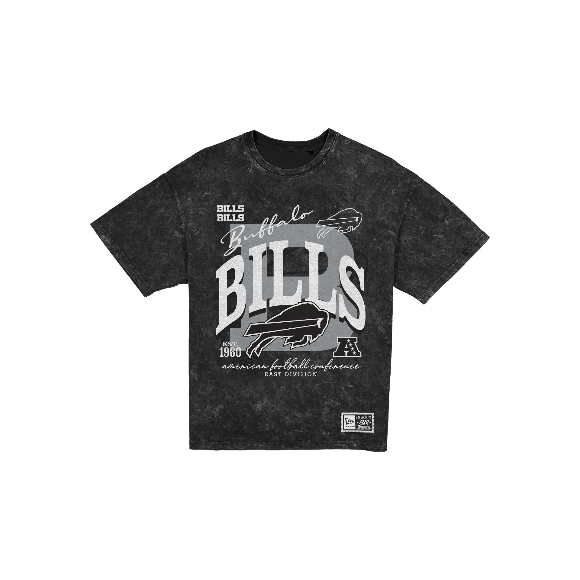 Buffalo Bills T-shirt surdimensionné noir délavé pour femme