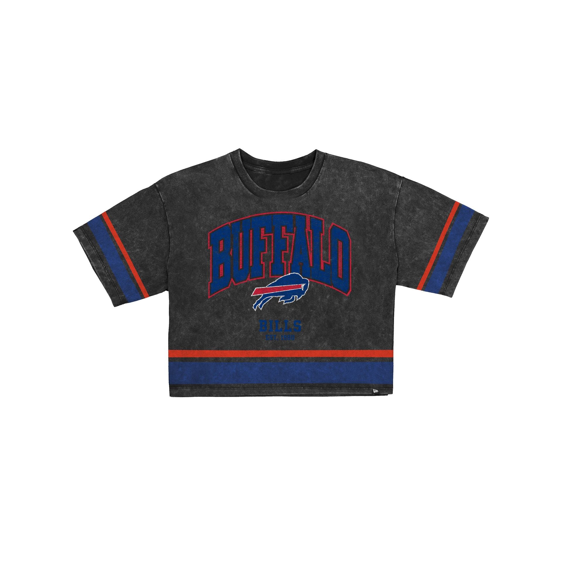 Buffalo Bills T-shirt court à rayures vintage pour femme