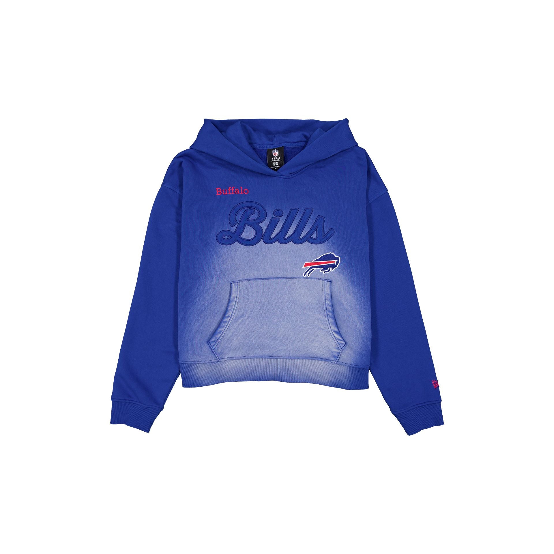 Buffalo Bills Sweat à capuche court délavé pour femme