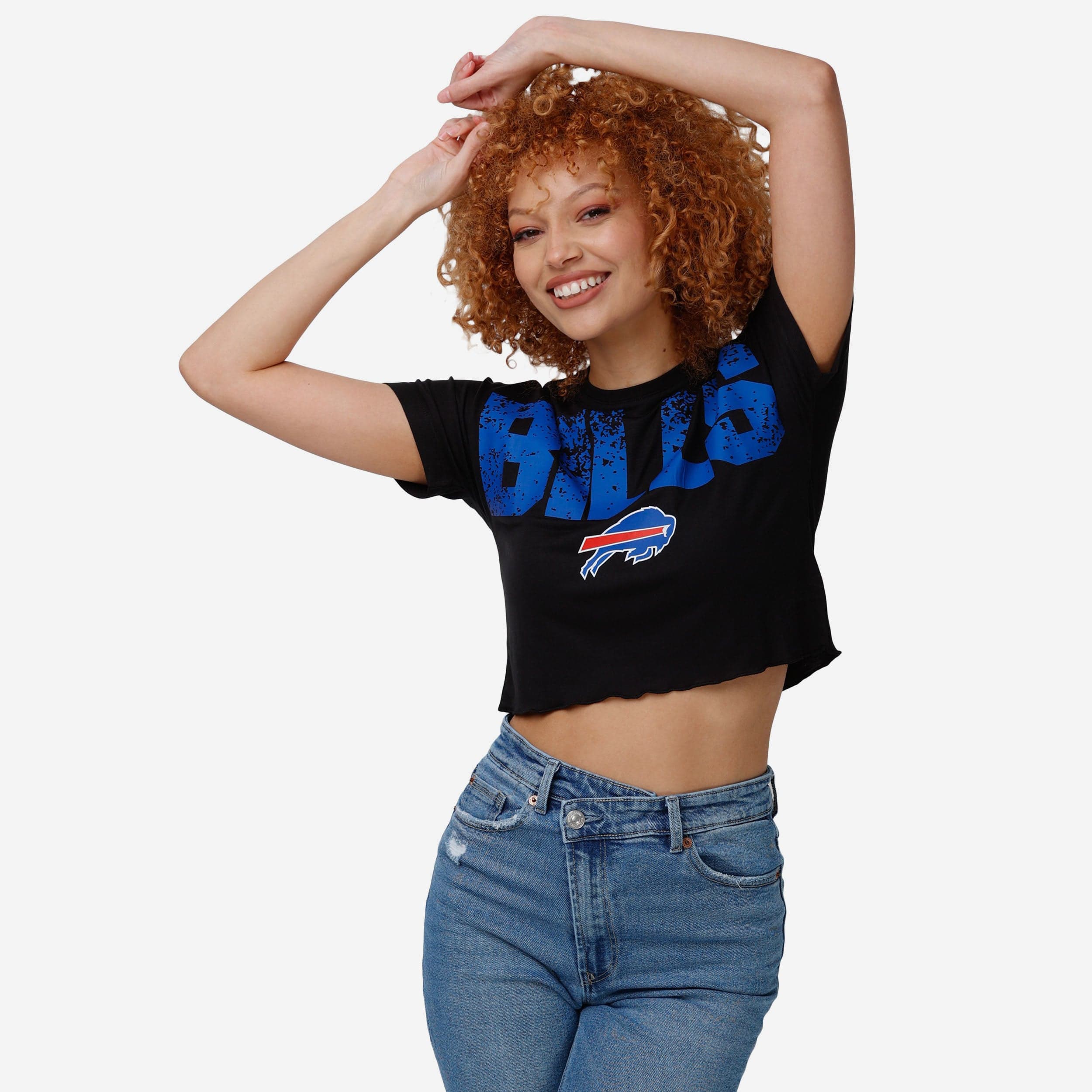 Buffalo Bills Haut court avec mot-symbole en détresse pour femme
