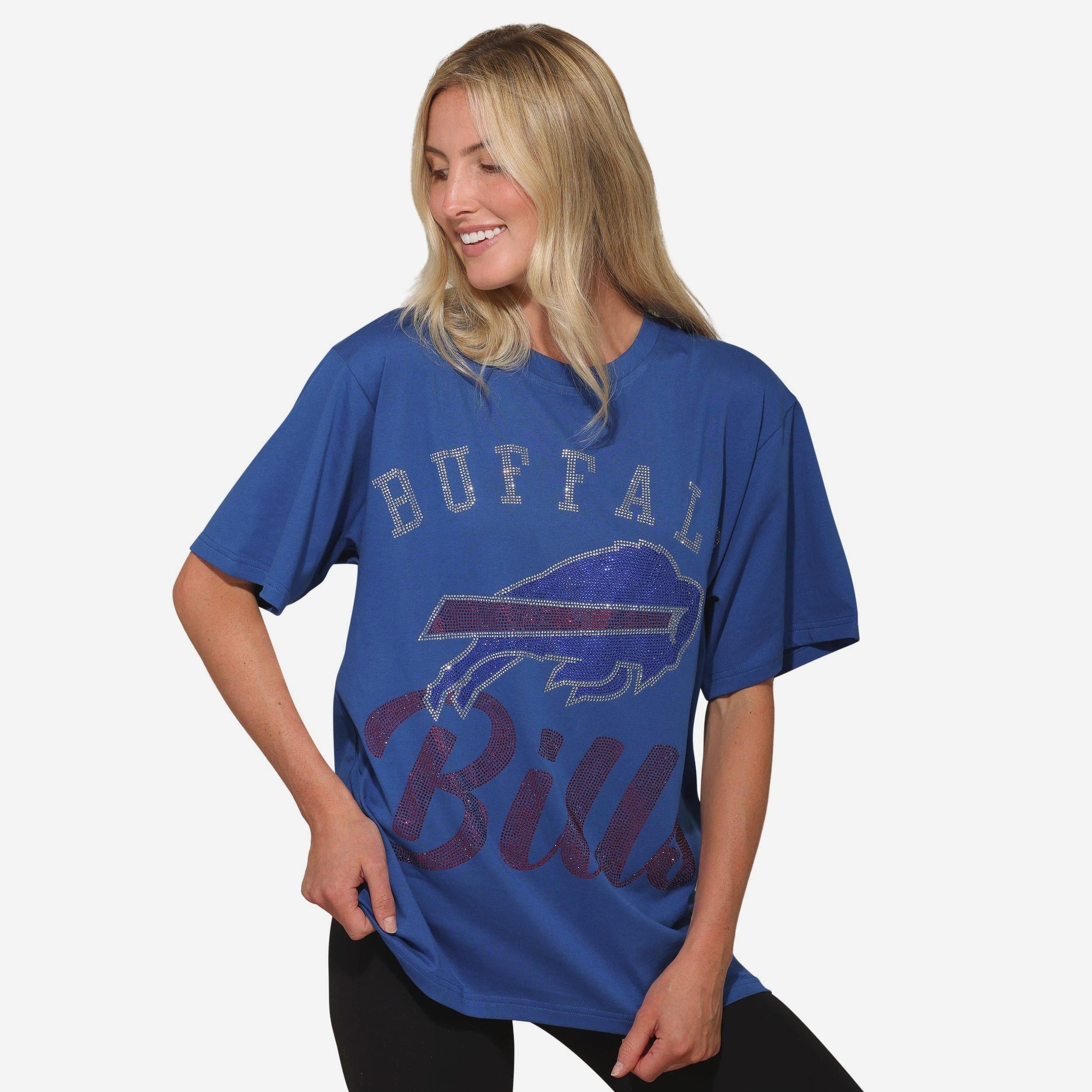 Buffalo Bills T-shirt surdimensionné avec logo strass pour femme