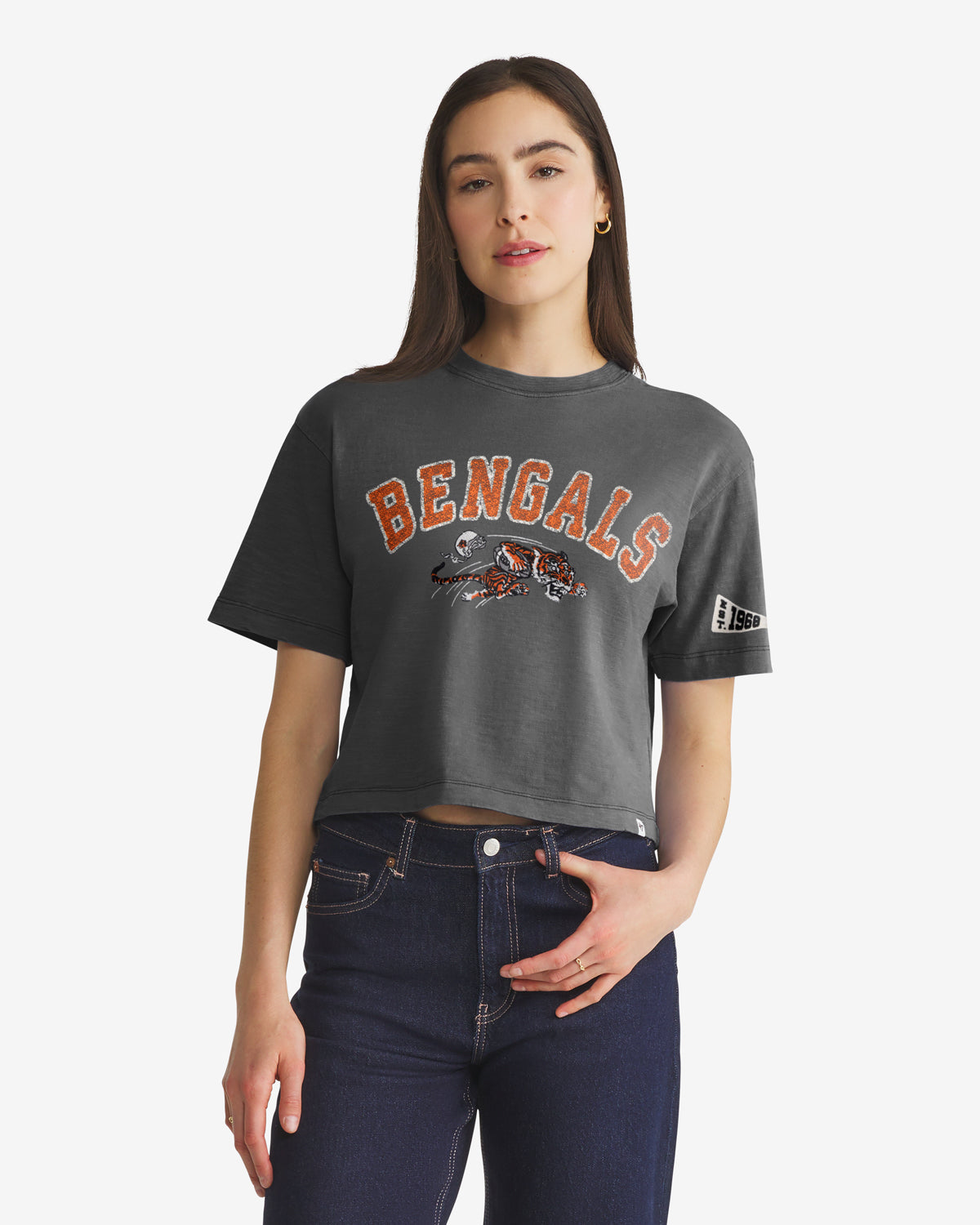 Cincinnati Bengals HISTORIQUE ELMORE BIEN PORTÉ '47 HEAVY SLUB TEE FEMME