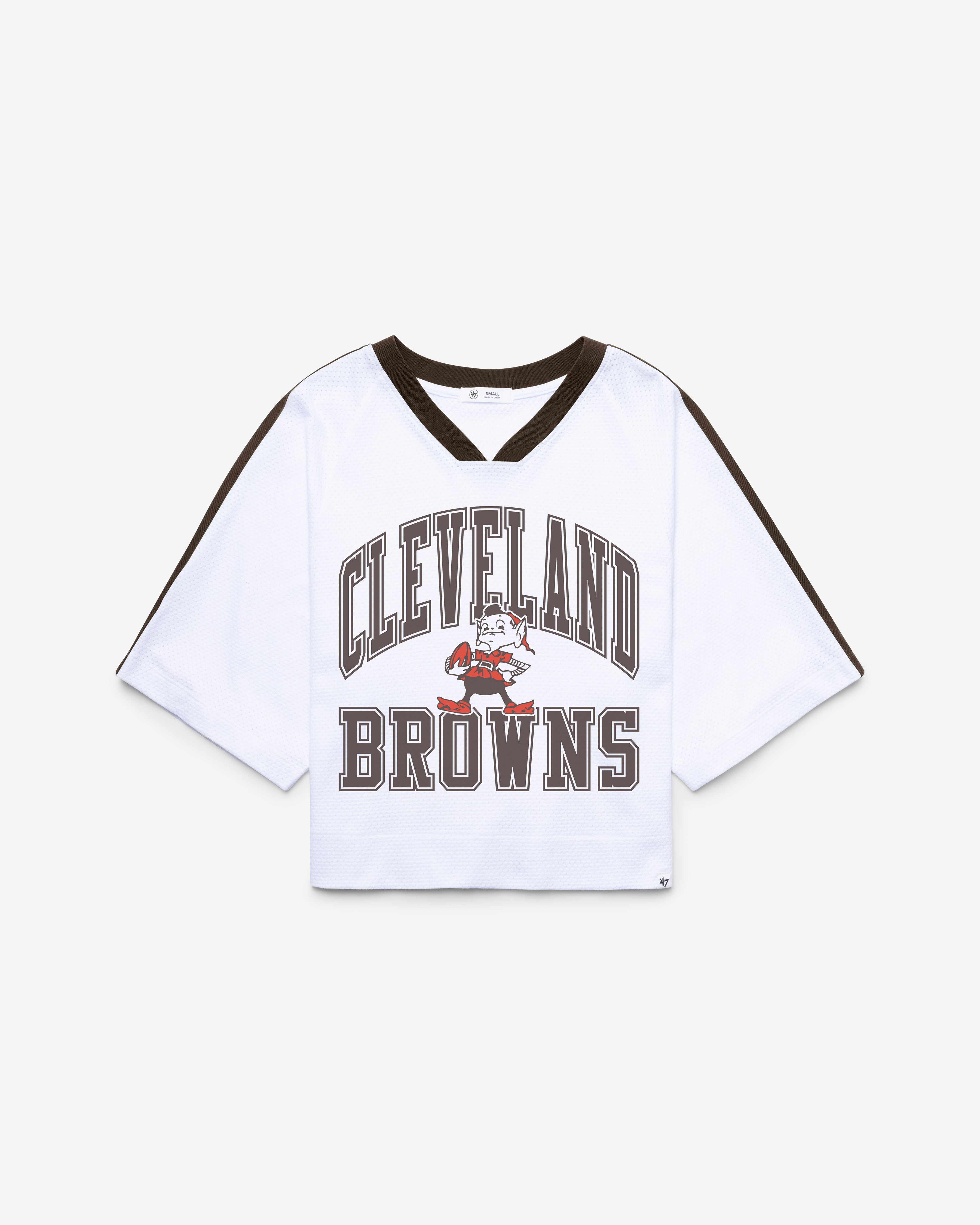 Cleveland Browns HISTORIQUE BIG OVERARCH '47 FEMME DROP NEEDLE RAGLAN JERSEY