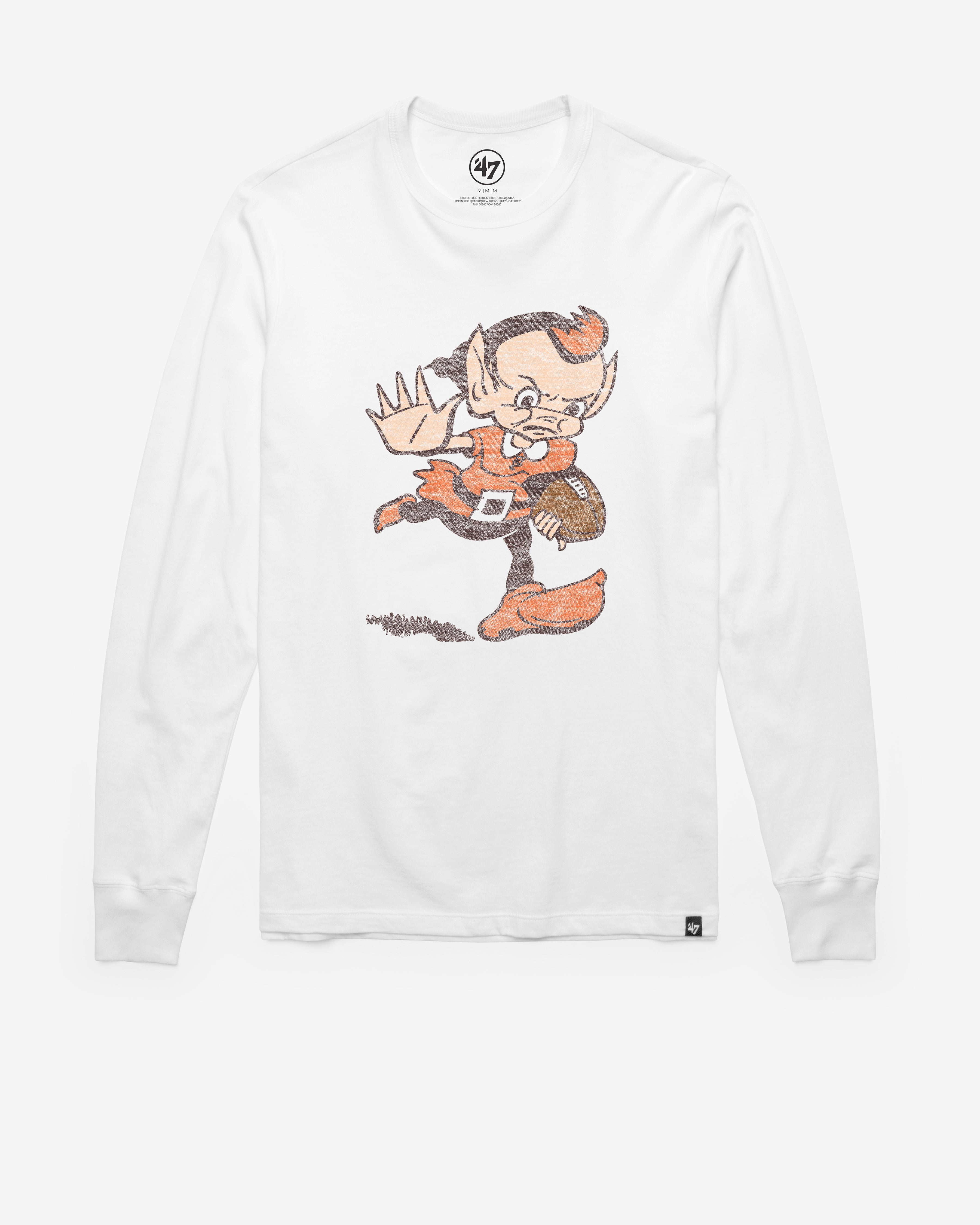 Cleveland Browns HISTORIQUE PREMIER '47 FRANKLIN T-SHIRT À MANCHES LONGUES