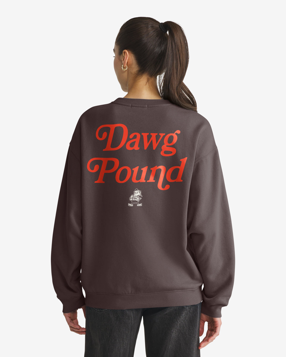 Cleveland Browns HISTORIQUE SHOUT IT '47 OUT OVERSIZED CREW FEMME