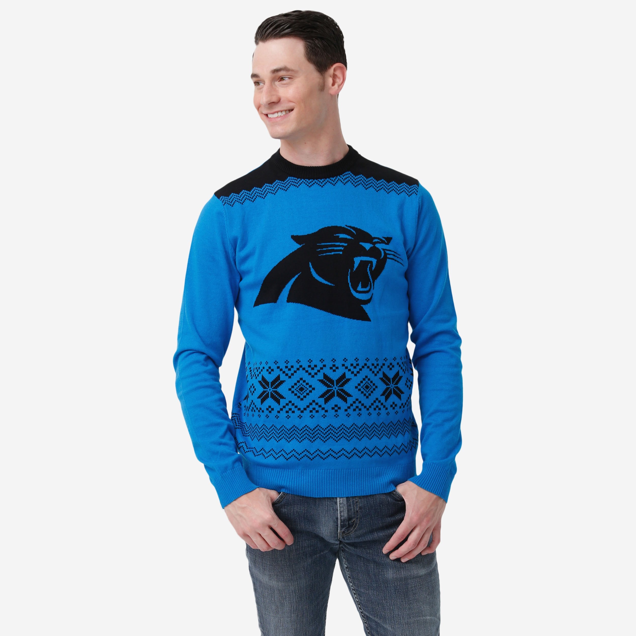 Carolina Panthers Pull de Noël avec grand logo