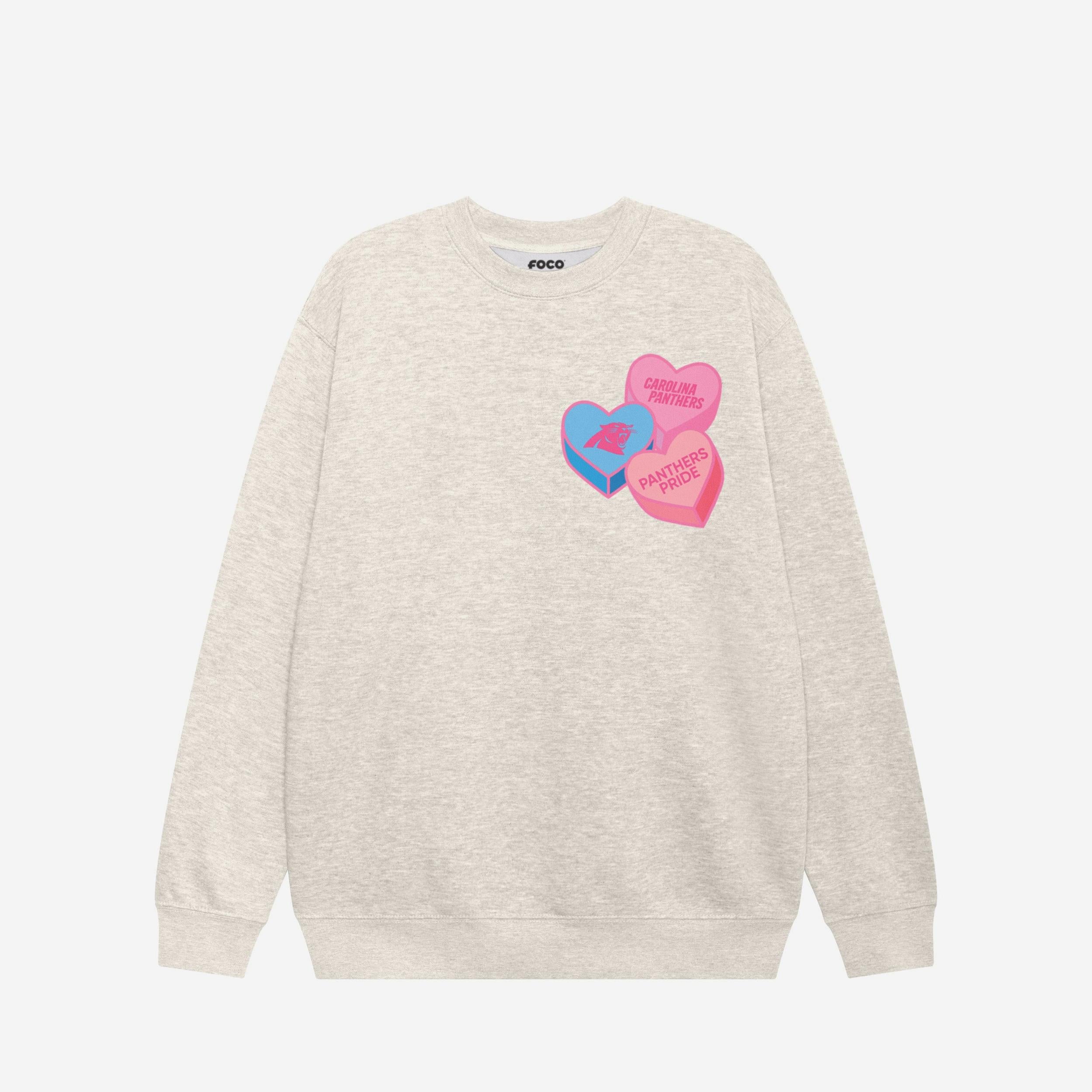 Carolina Panthers Sweat-shirt à col rond Candy Heart