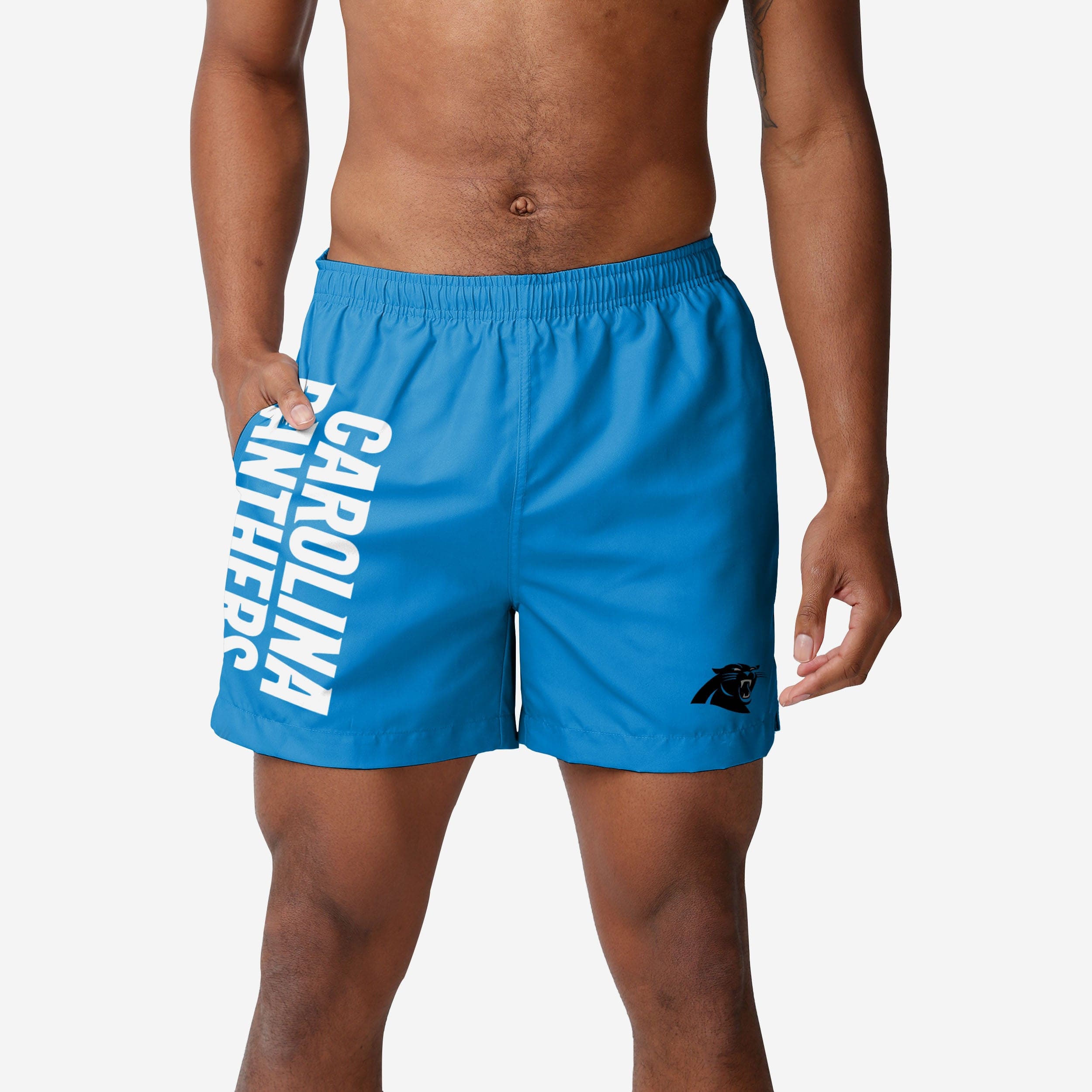 Carolina Panthers Maillot de bain uni Wordmark 5,5"