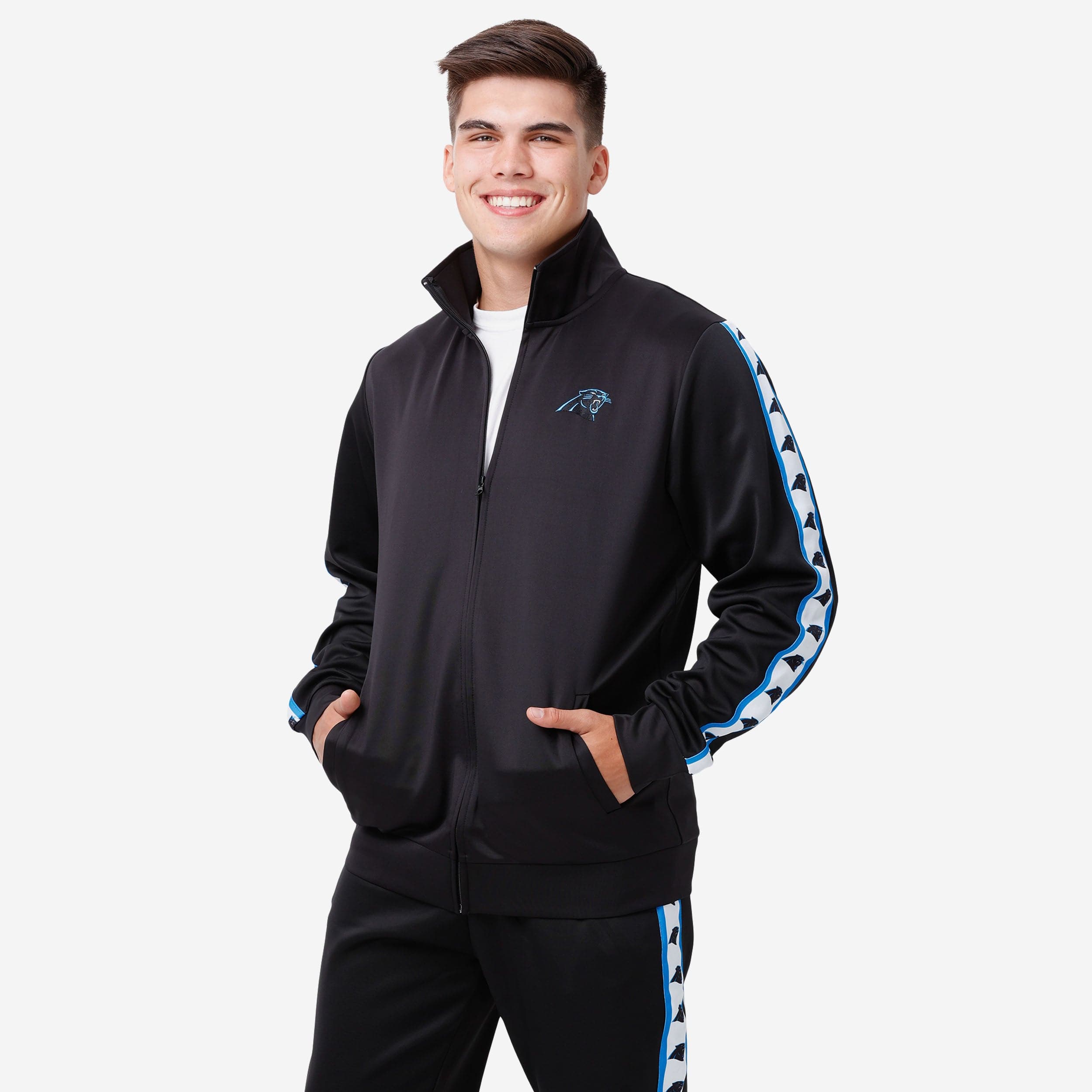 Carolina Panthers Veste de survêtement à logo rayé