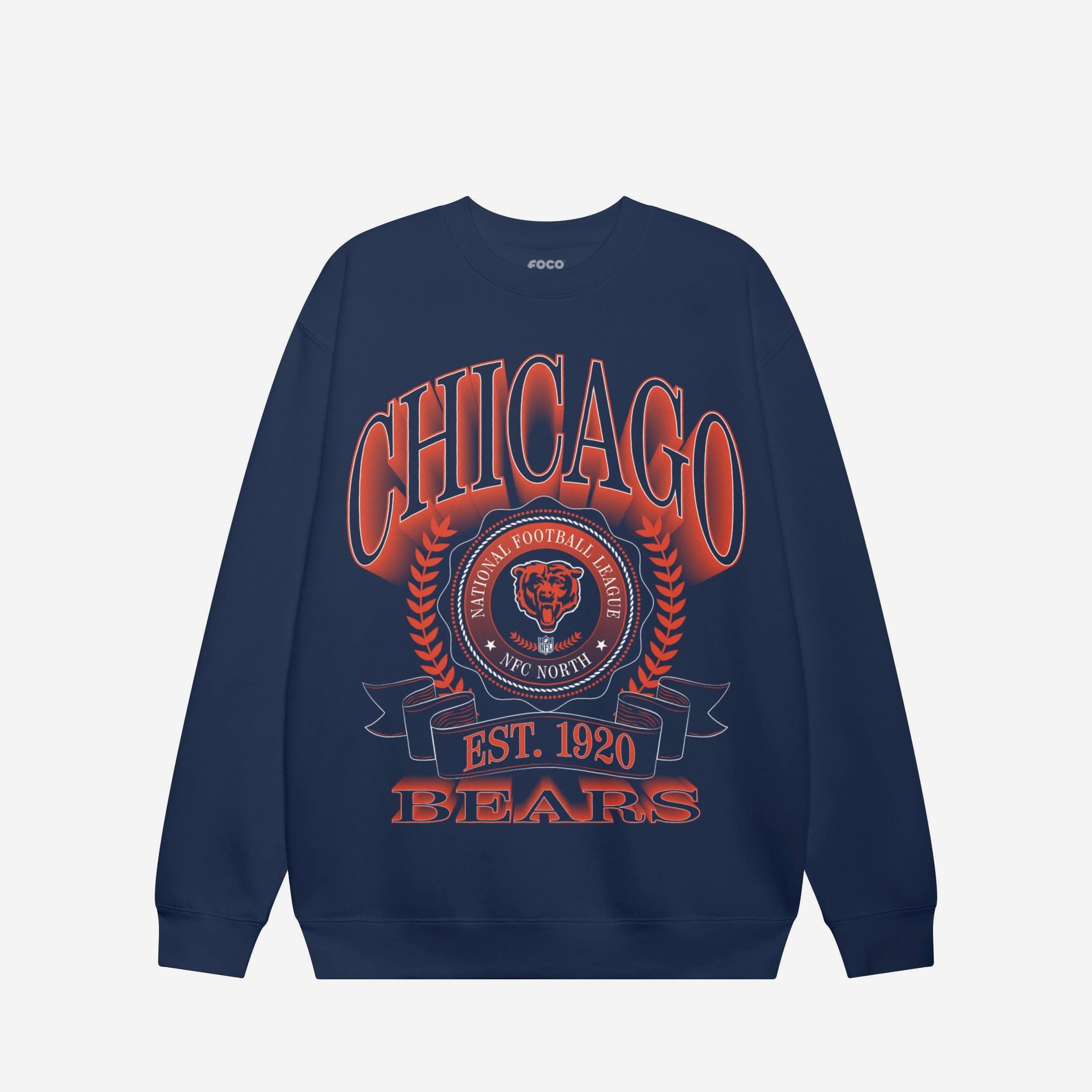 Chicago Bears Sweat-shirt à col rond avec écusson de bannière