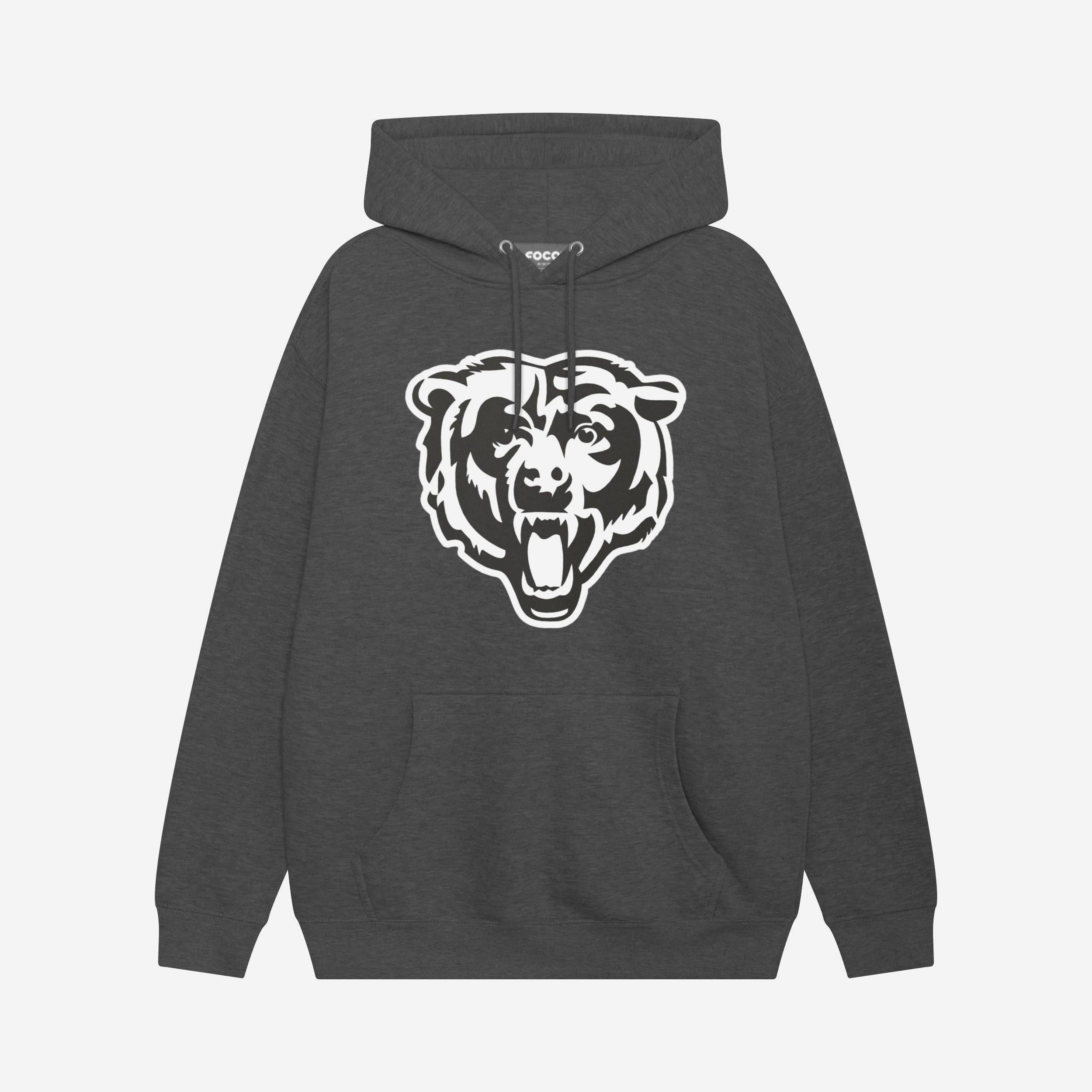 Chicago Bears Sweat à capuche avec logo principal noir et blanc