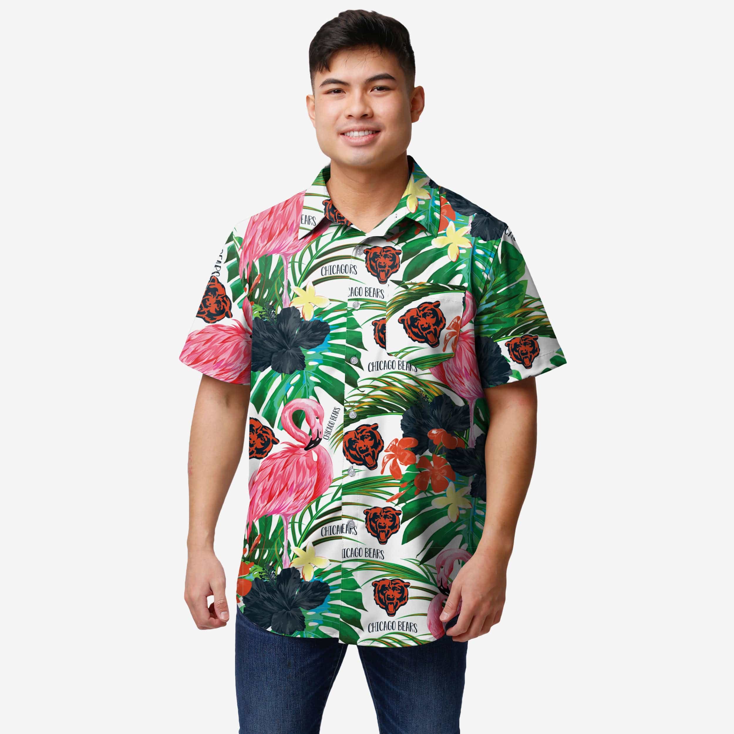 Chicago Bears Chemise boutonnée flamant rose