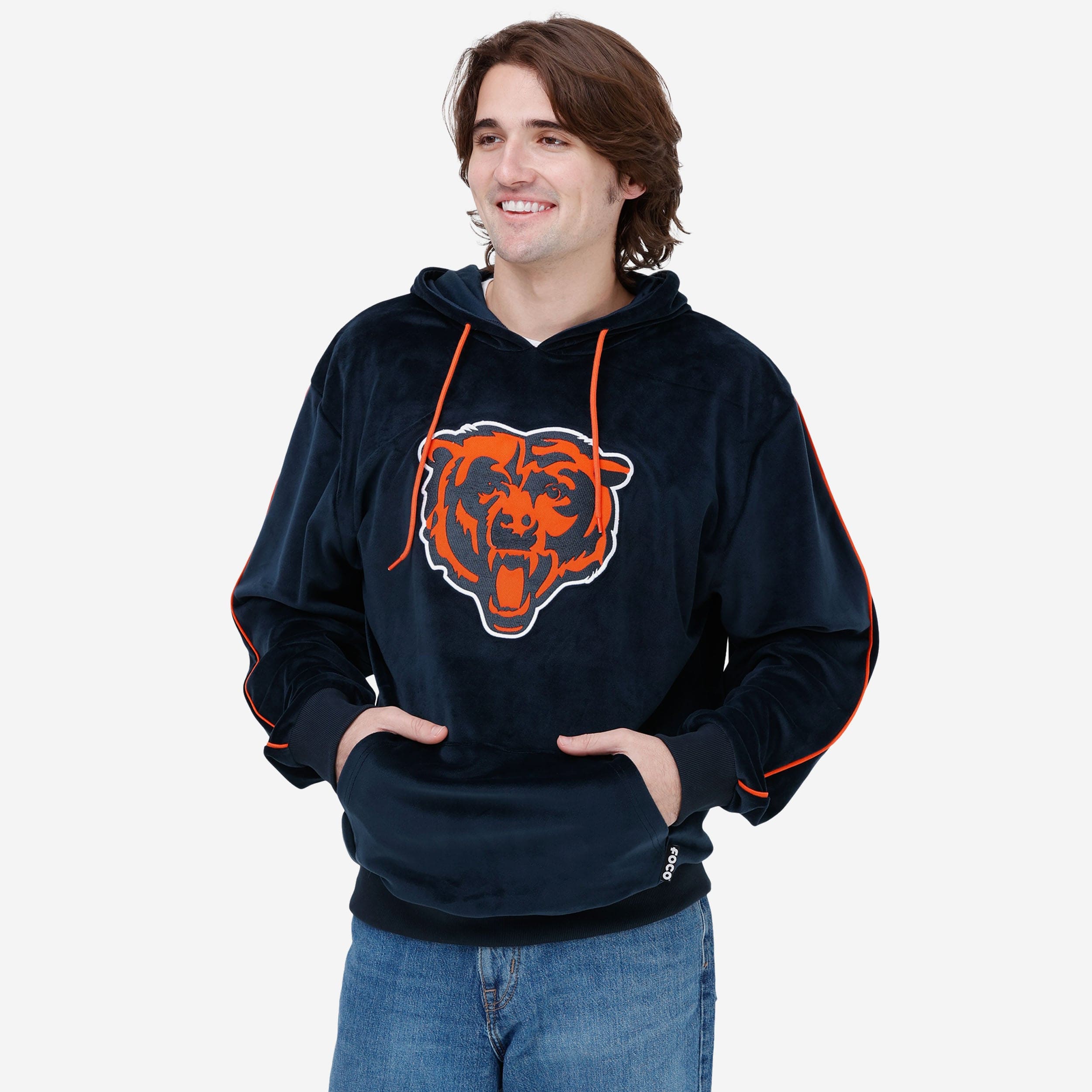 Sweat à capuche en velours Chicago Bears