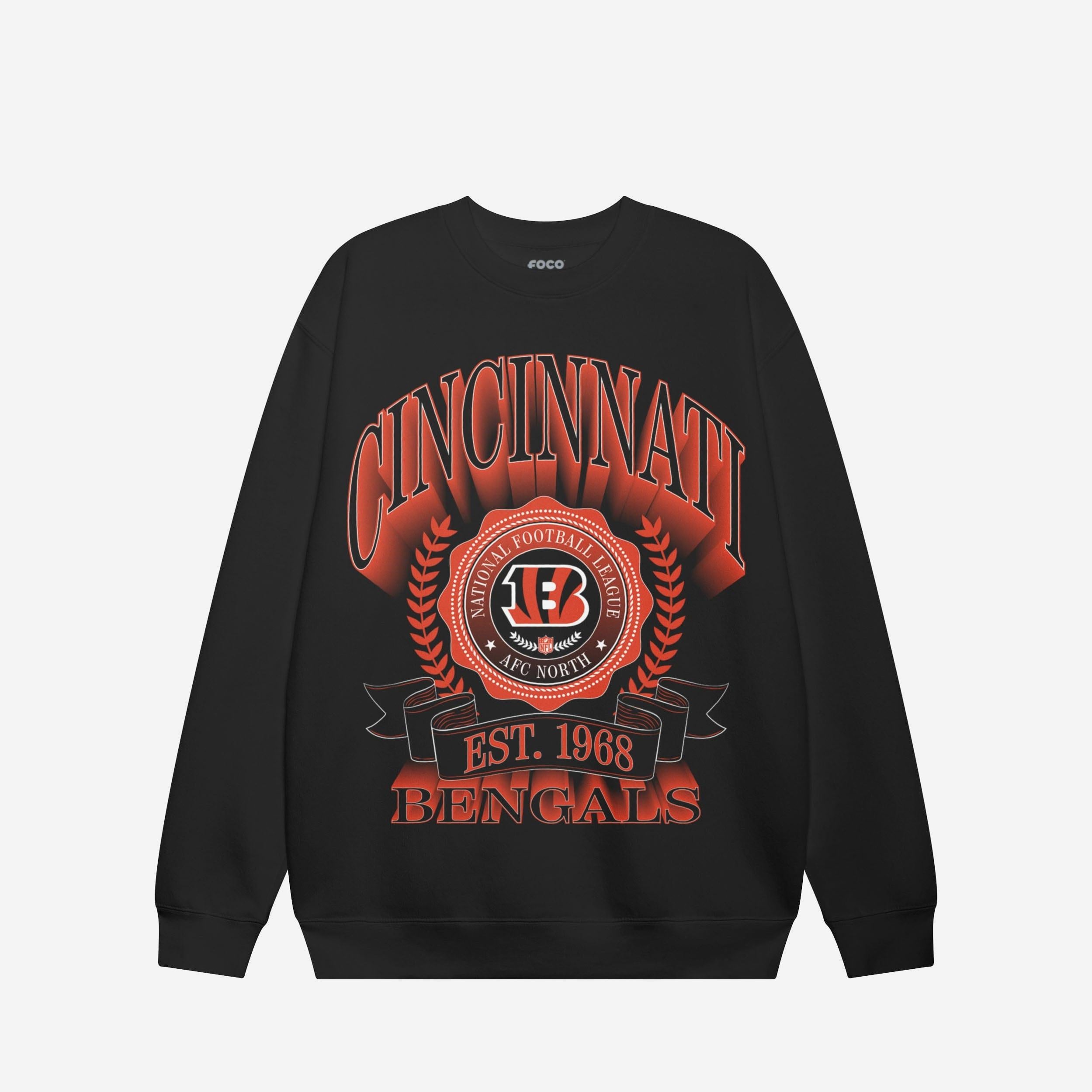 Cincinnati Bengals Sweat-shirt à col rond avec écusson de bannière