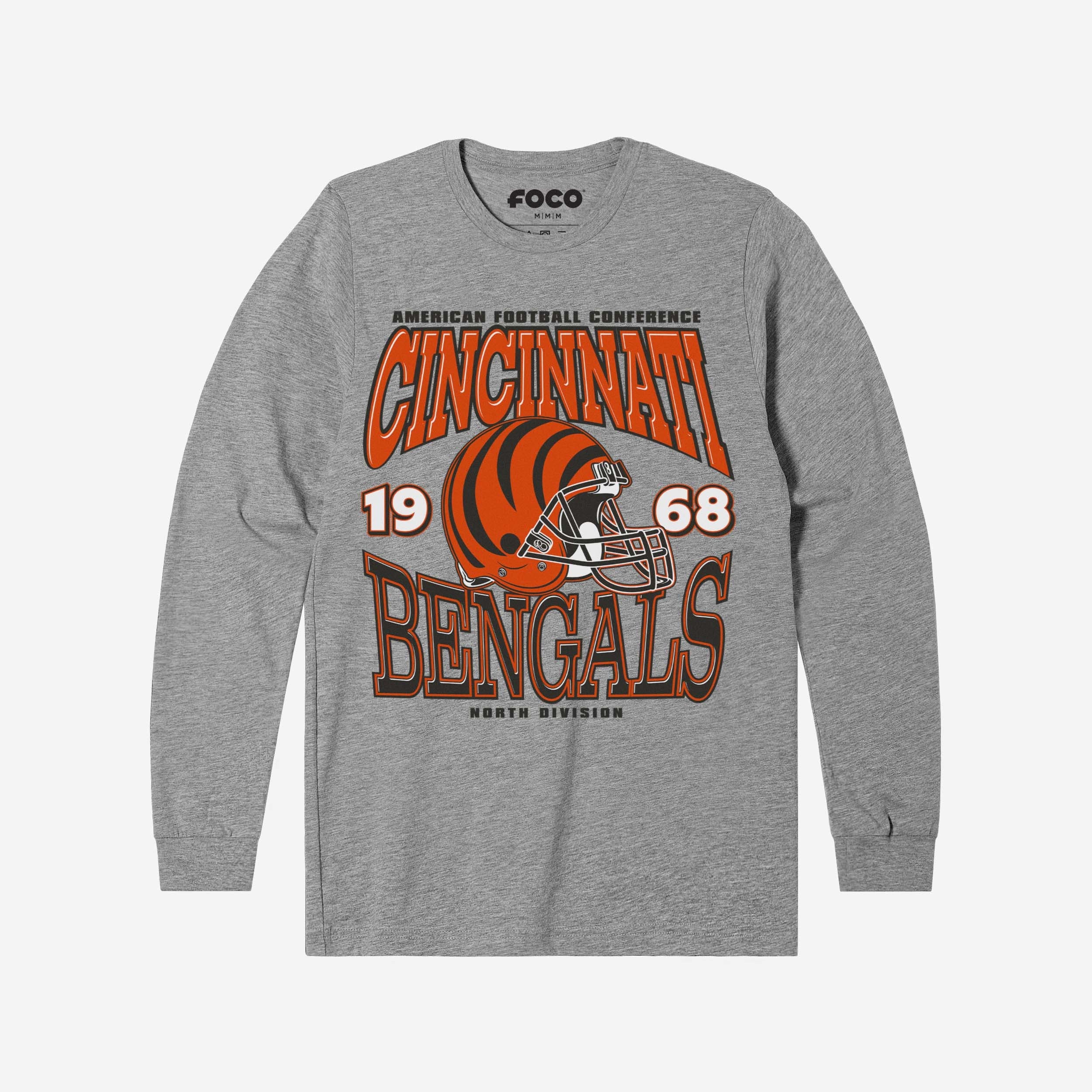 Cincinnati Bengals T-shirt à manches longues avec casque d'équipe classique