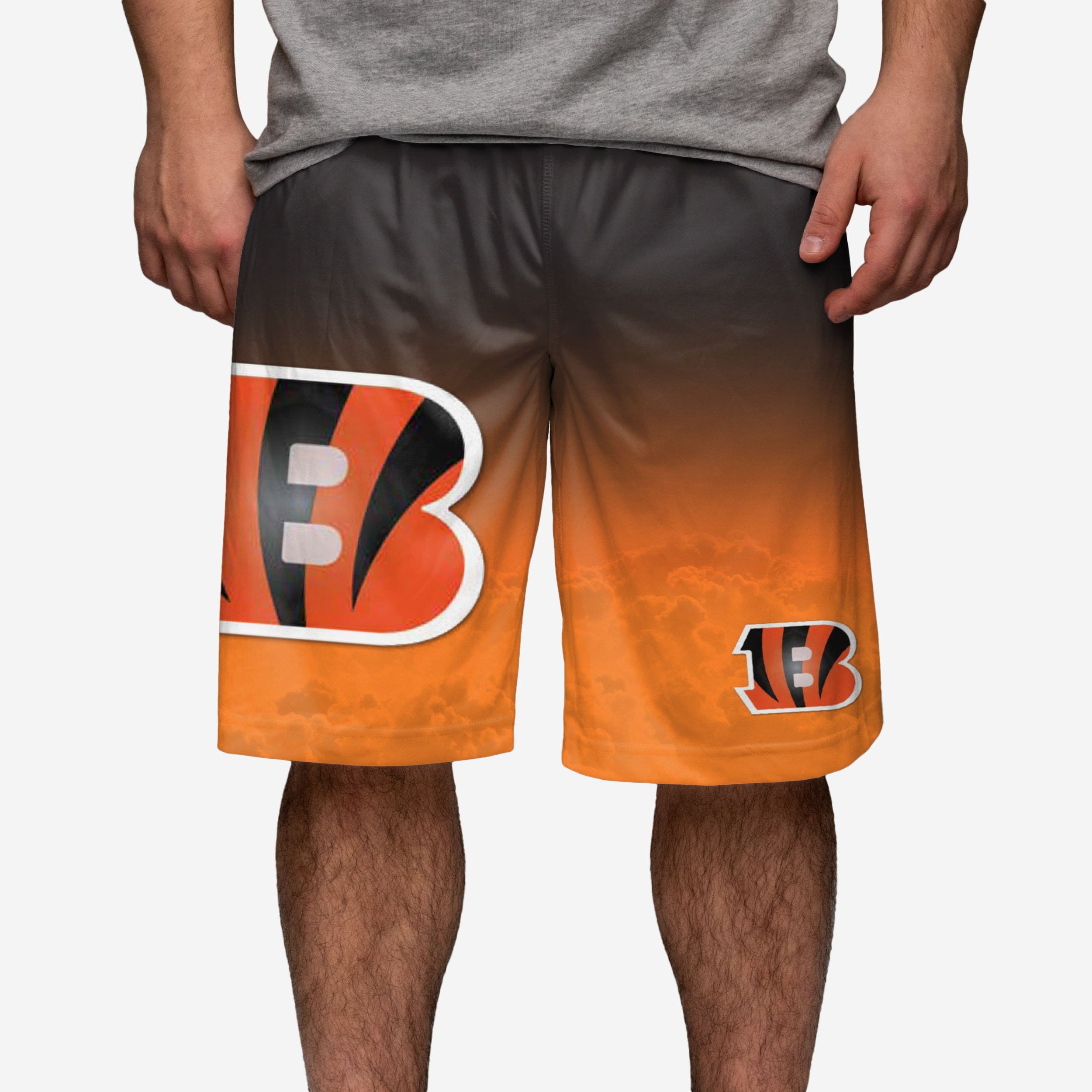 Cincinnati Bengals Short d'entraînement dégradé à gros logo