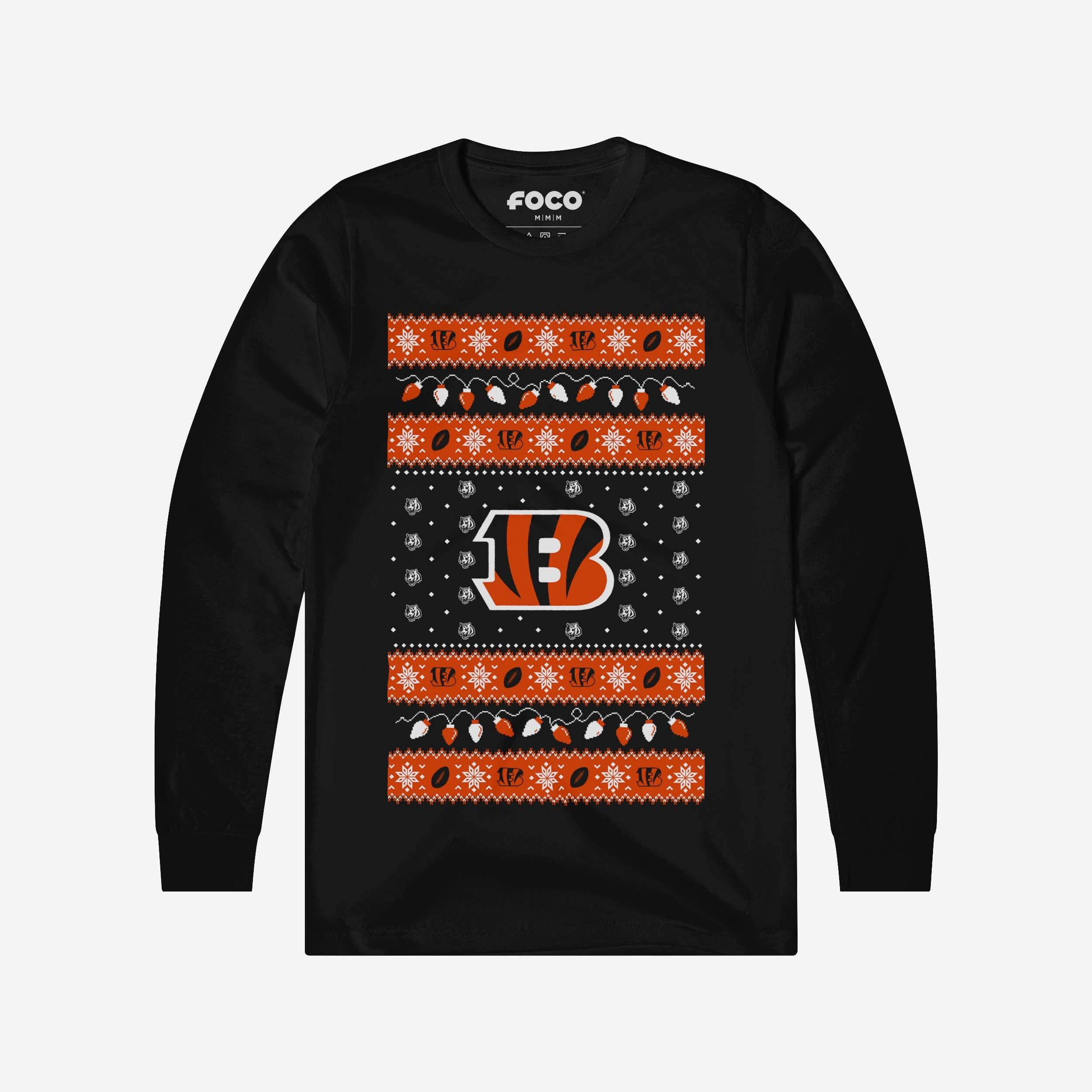 Cincinnati Bengals Pull à manches longues Holiday Lights
