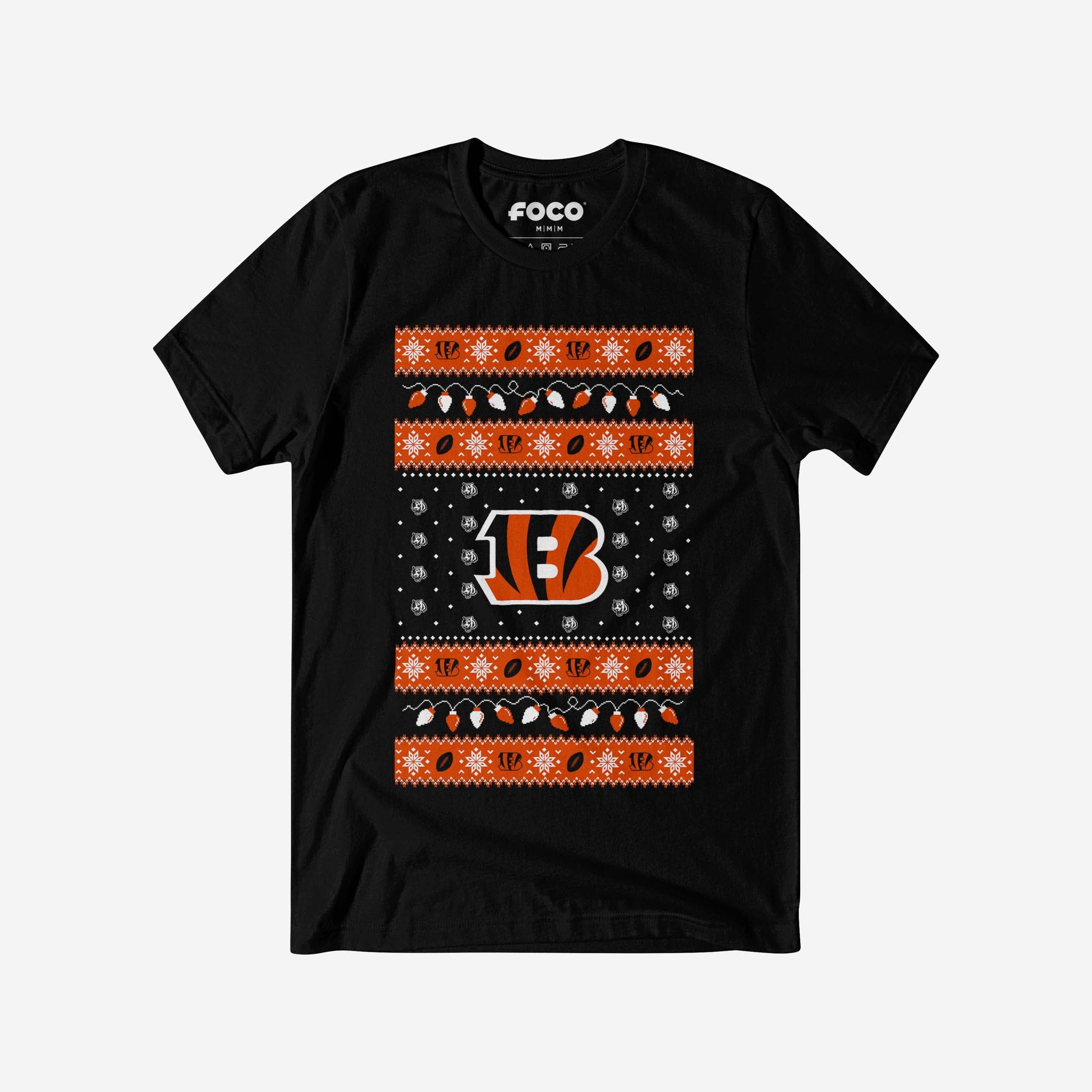 Cincinnati Bengals T-shirt pull lumières de Noël