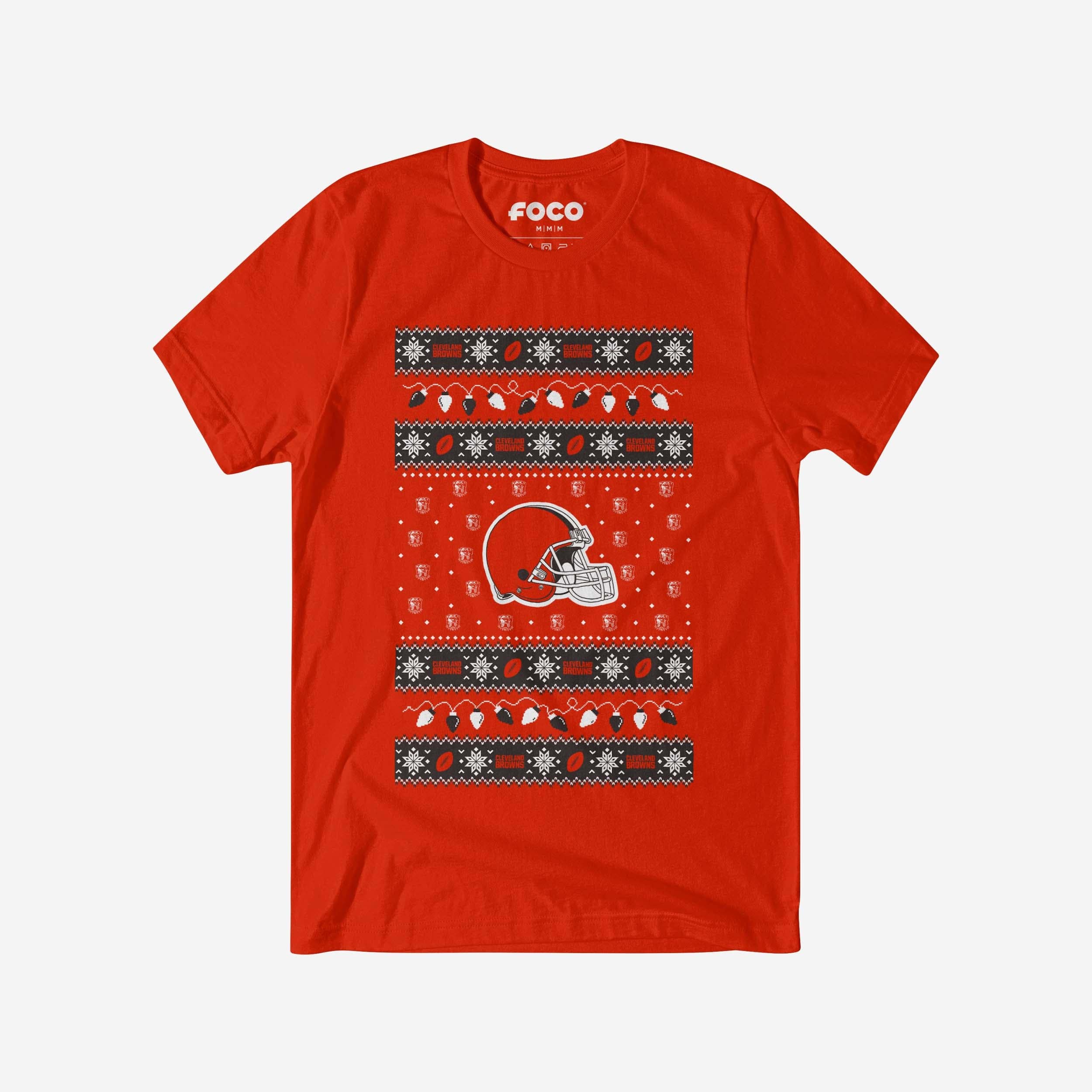 Cleveland Browns T-shirt pull lumières de Noël