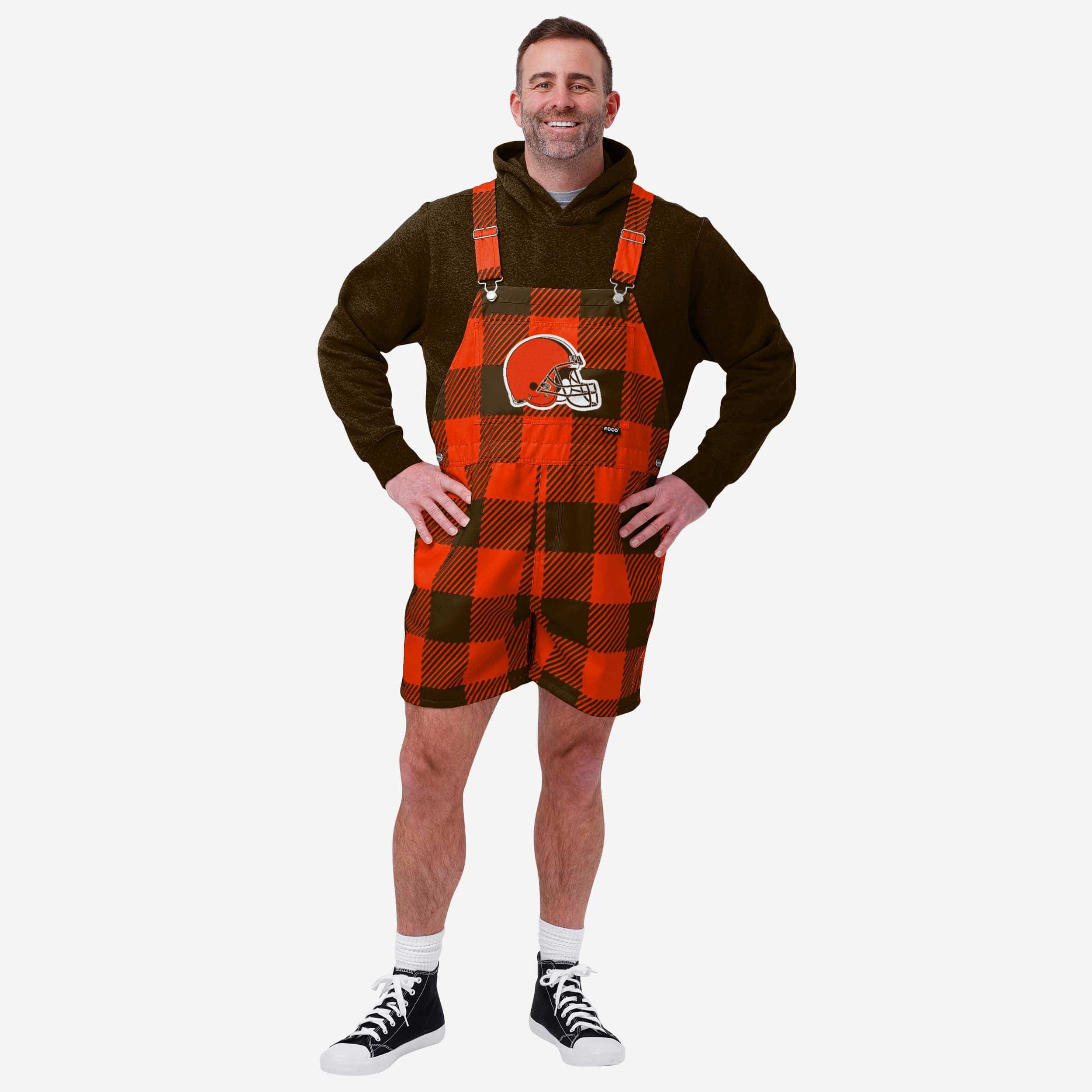 Cleveland Browns Cuissard à bretelles à carreaux pour hommes