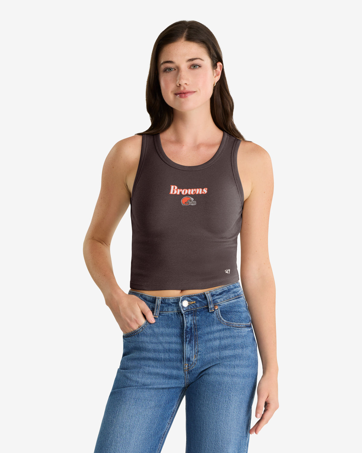 Cleveland Browns Débardeur côtelé coupe droite '47 Baby pour femme