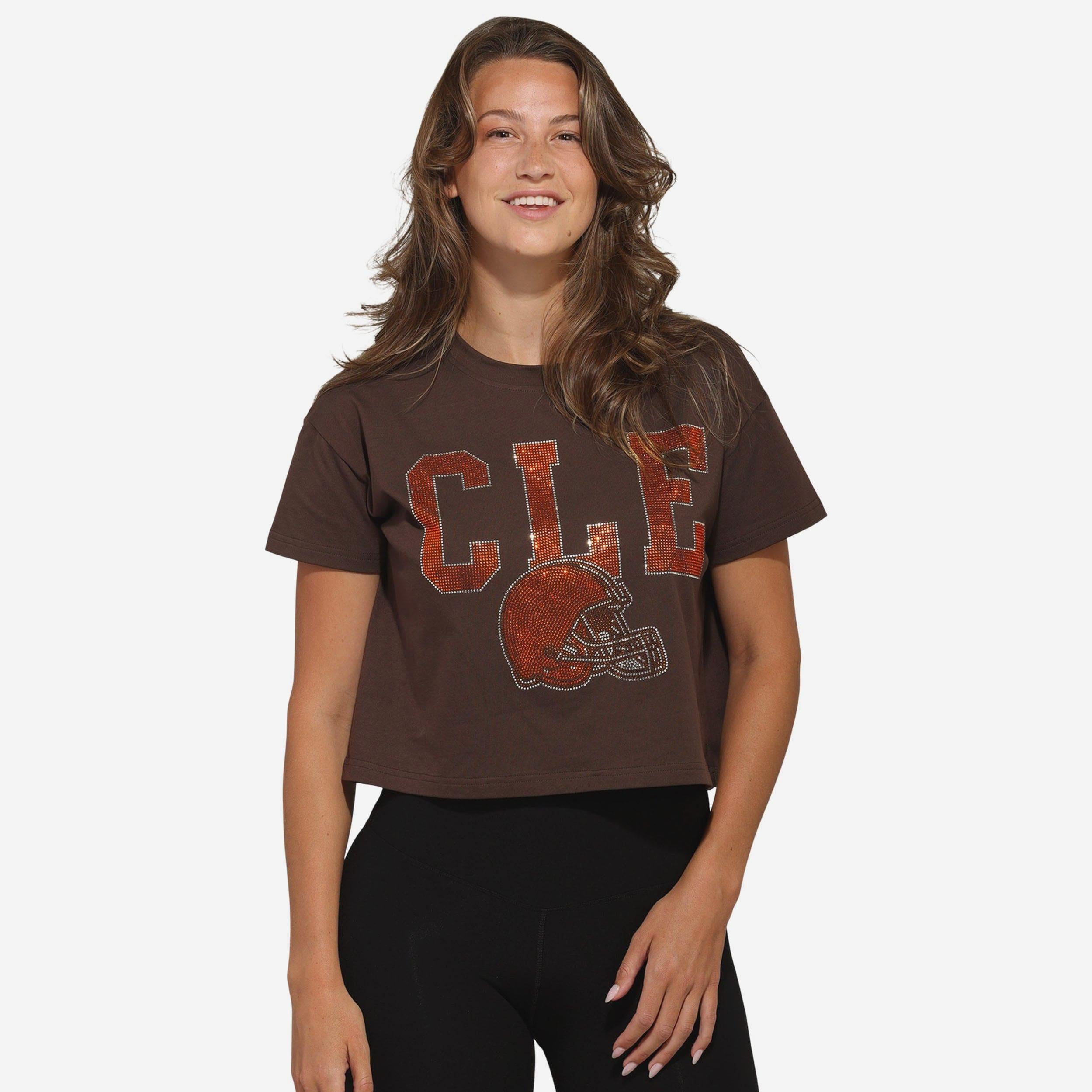Cleveland Browns Haut court avec logo strass pour femme