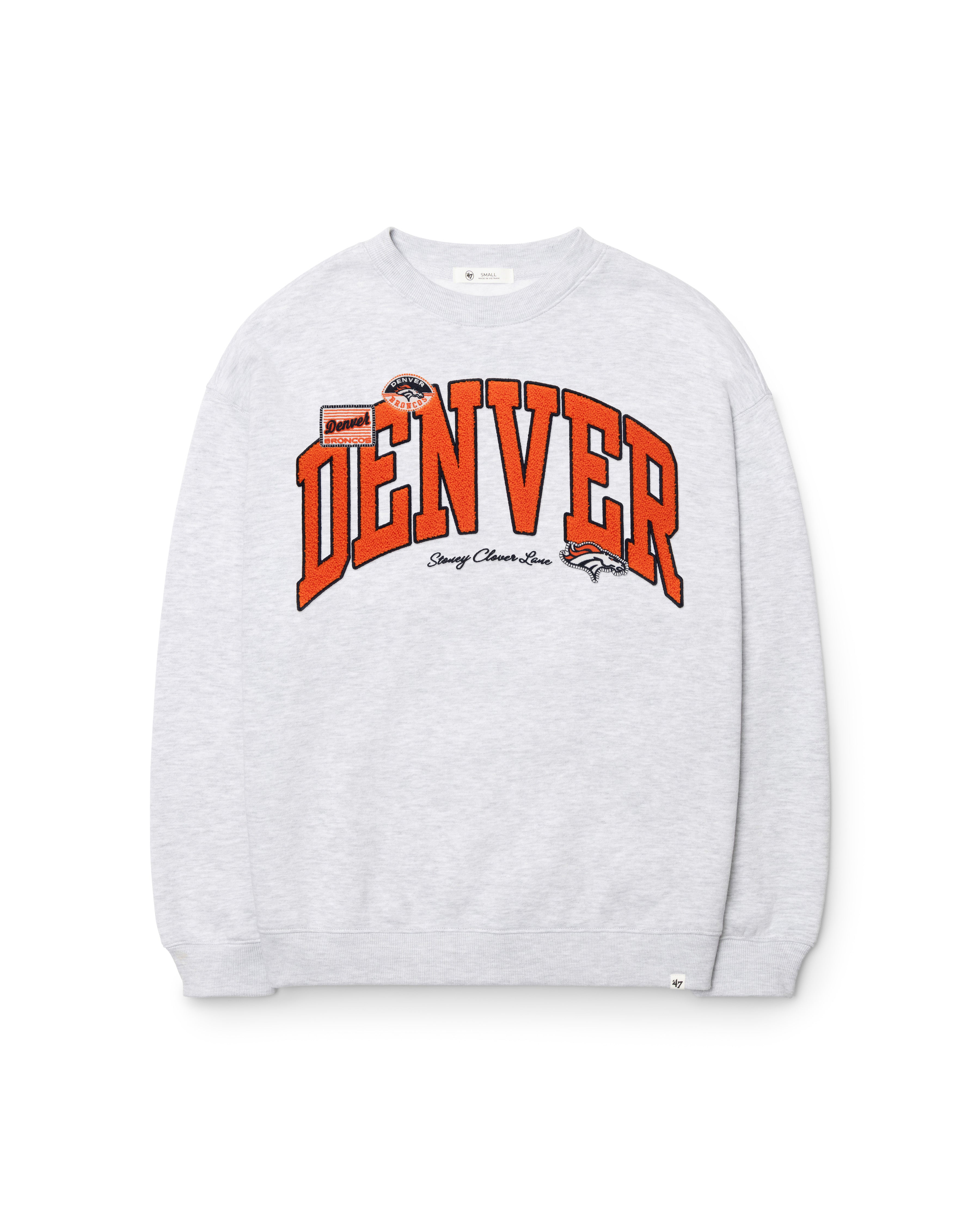 Denver Broncos STONEY CLOVER LANE X '47 ÉQUIPAGE SURDIMENSIONNÉ POUR FEMMES