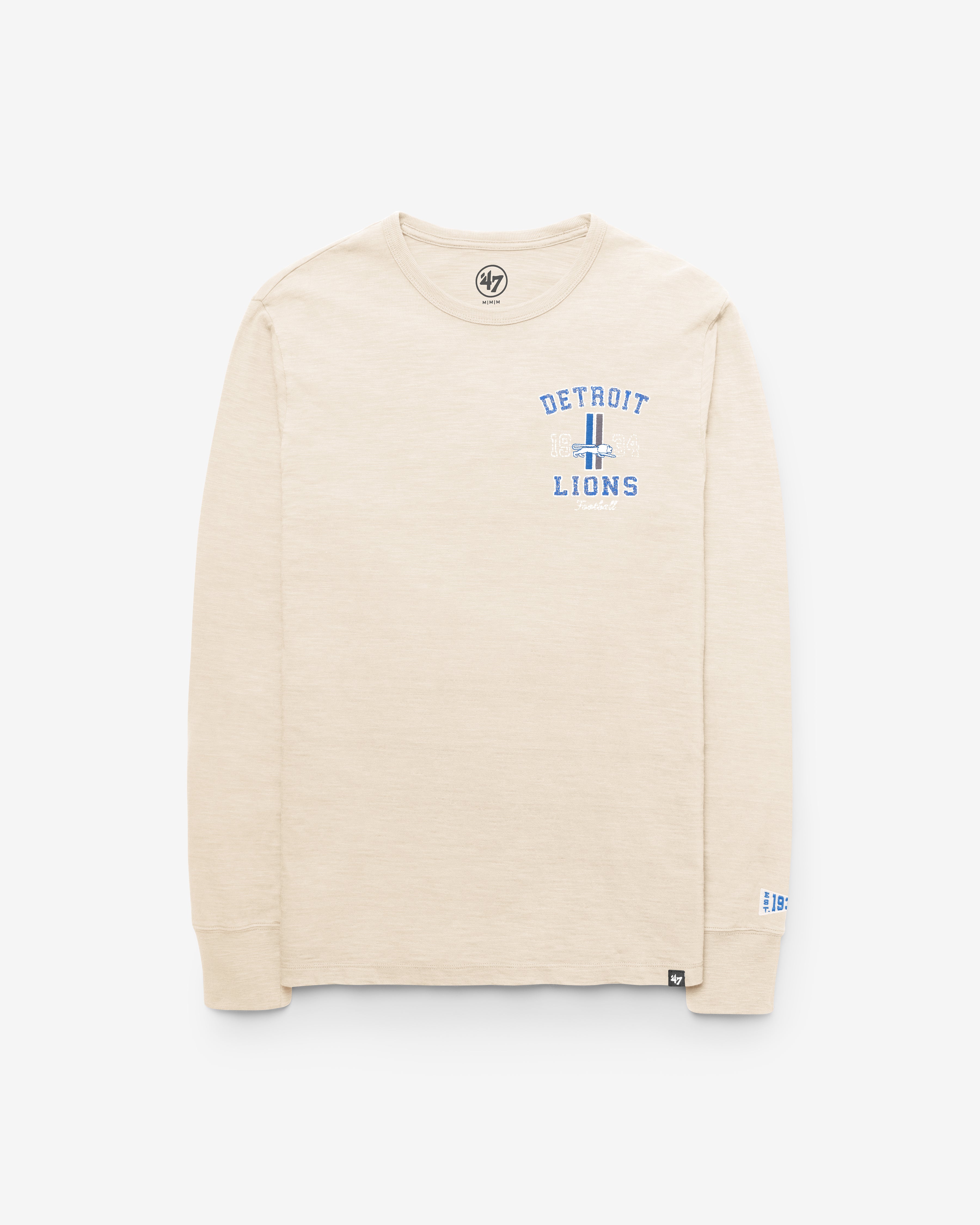 Detroit Lions EGREMONT HISTORIQUE BIEN USÉ '47 HEAVY SLUB T-SHIRT À MANCHES LONGUES